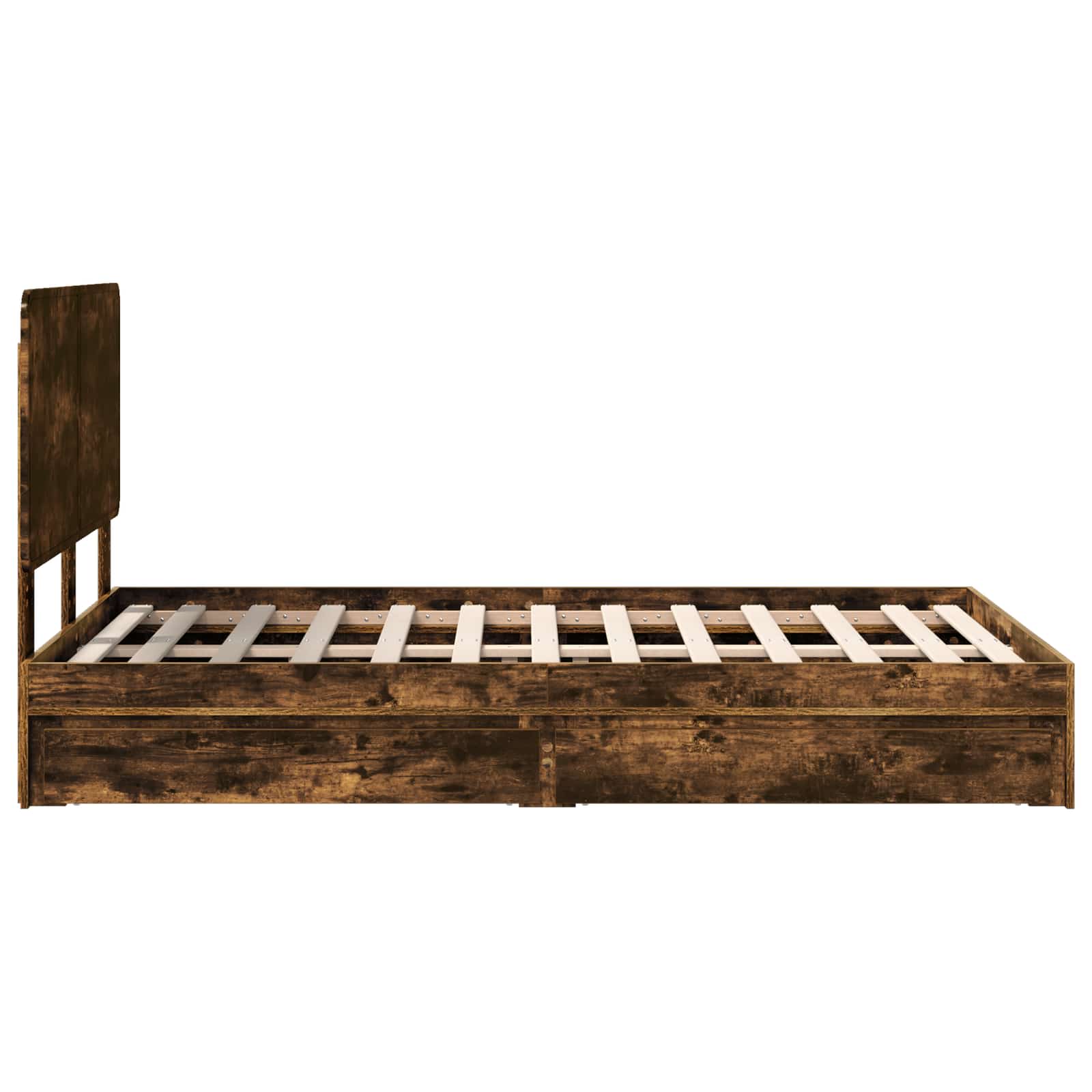Opslag bed met lade Gerookt eiken 120 x 200 cm Bewerkt hout – afbeelding 9