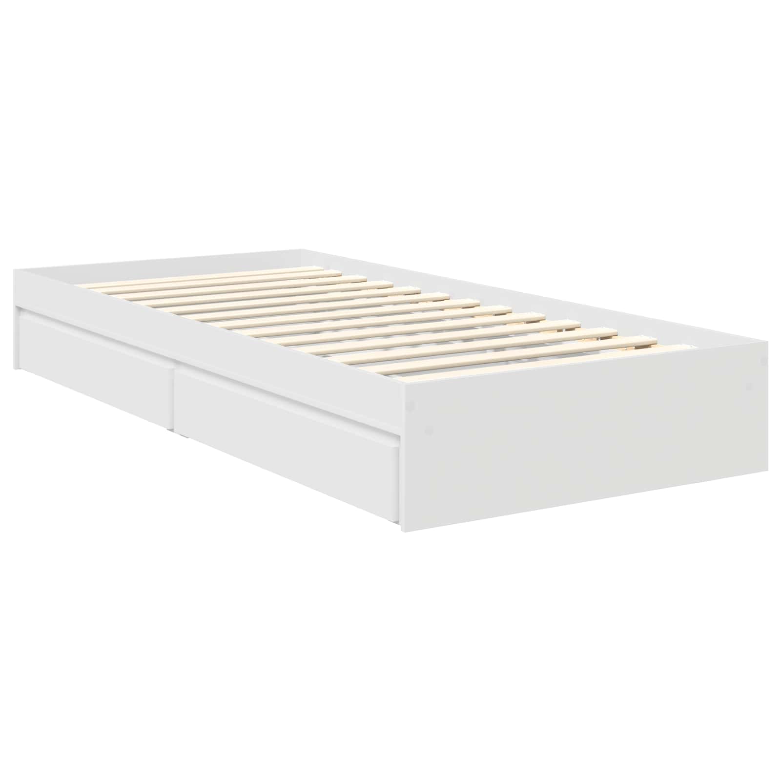 Opslag bed met hoofdeinde met lade Wit 90 x 190 cm Bewerkt hout – afbeelding 6