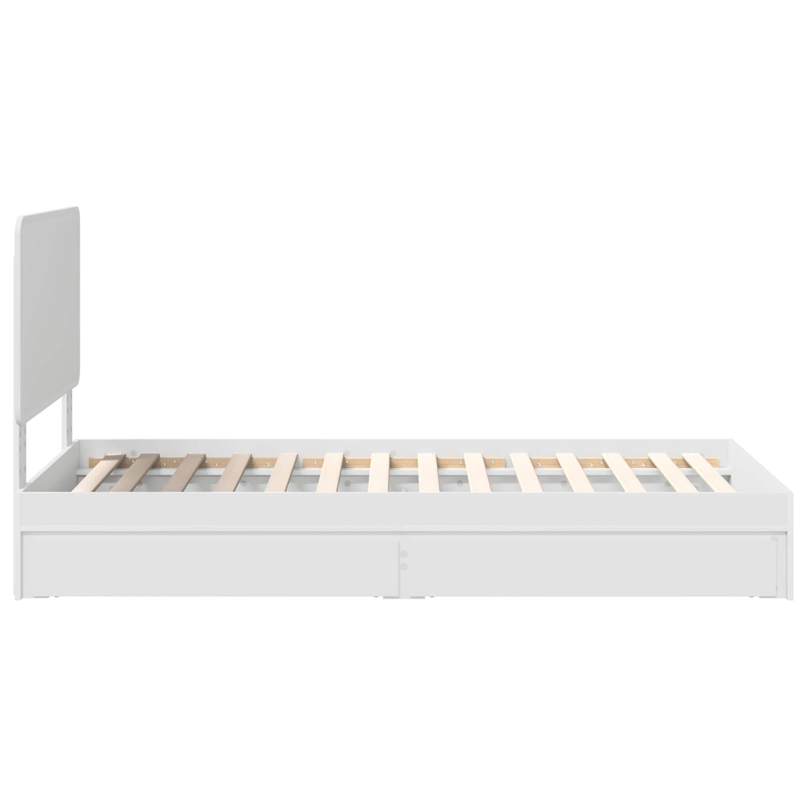 Opslag bed met hoofdeinde met lade Wit 90 x 190 cm Bewerkt hout – afbeelding 9