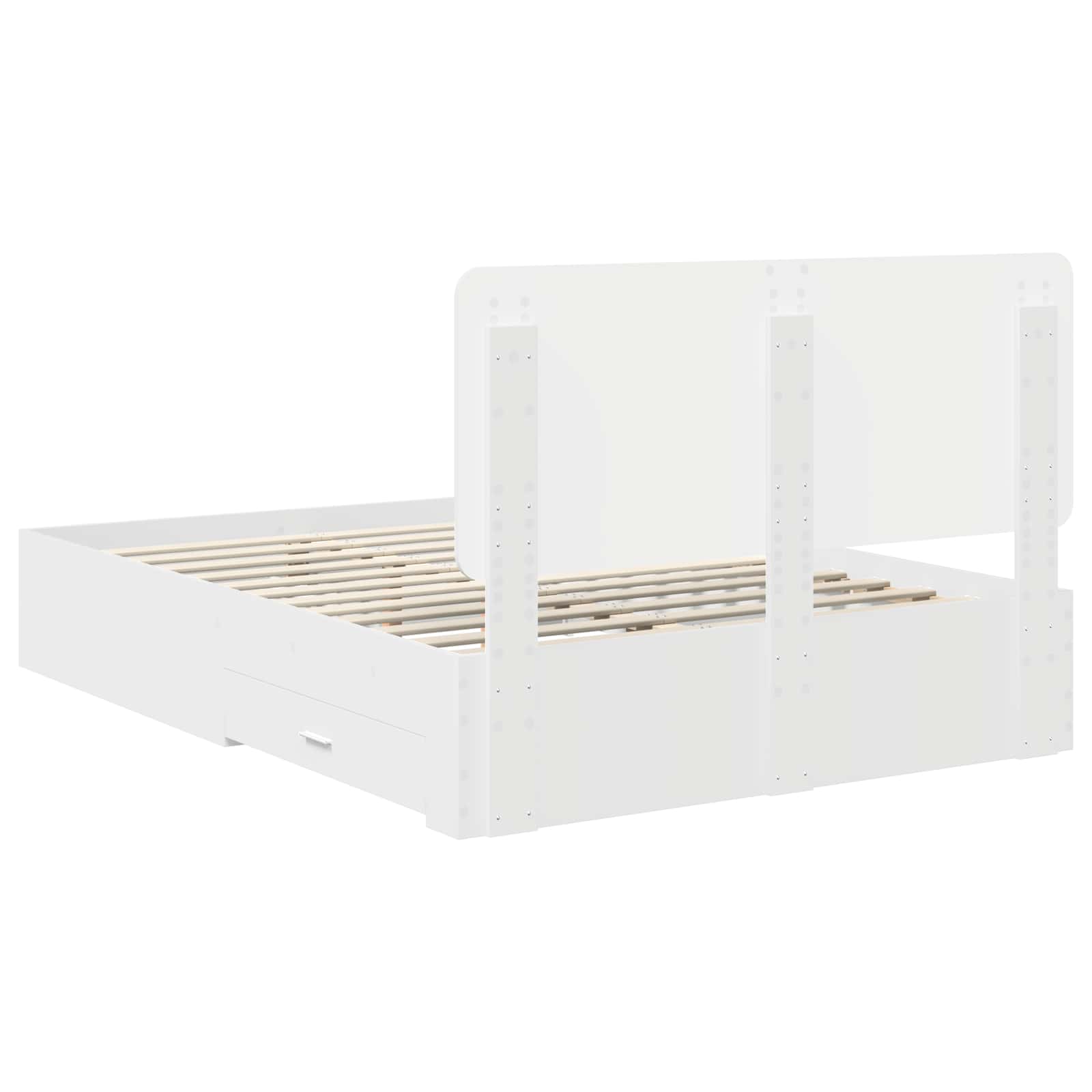 Bedframe met hoofdeinde met lade Wit 150 x 200 cm Bewerkt hout – afbeelding 10