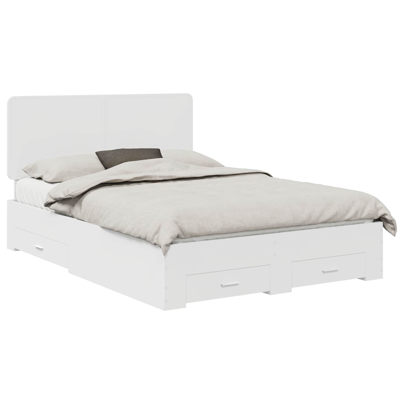 Bedframe met hoofdeinde met lade Wit 150 x 200 cm Bewerkt hout – afbeelding 2