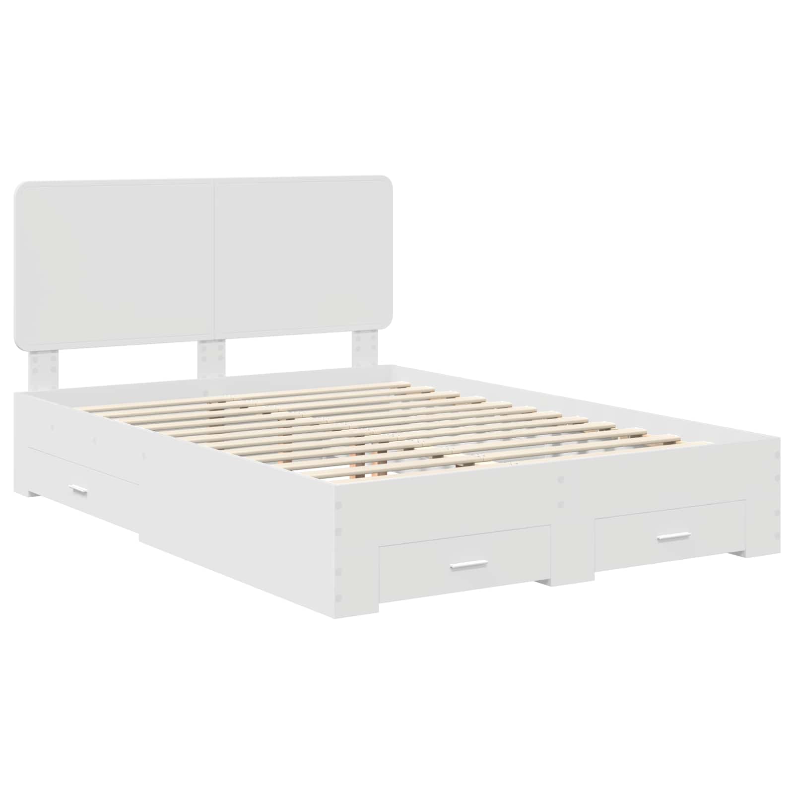 Bedframe met hoofdeinde met lade Wit 150 x 200 cm Bewerkt hout – afbeelding 4
