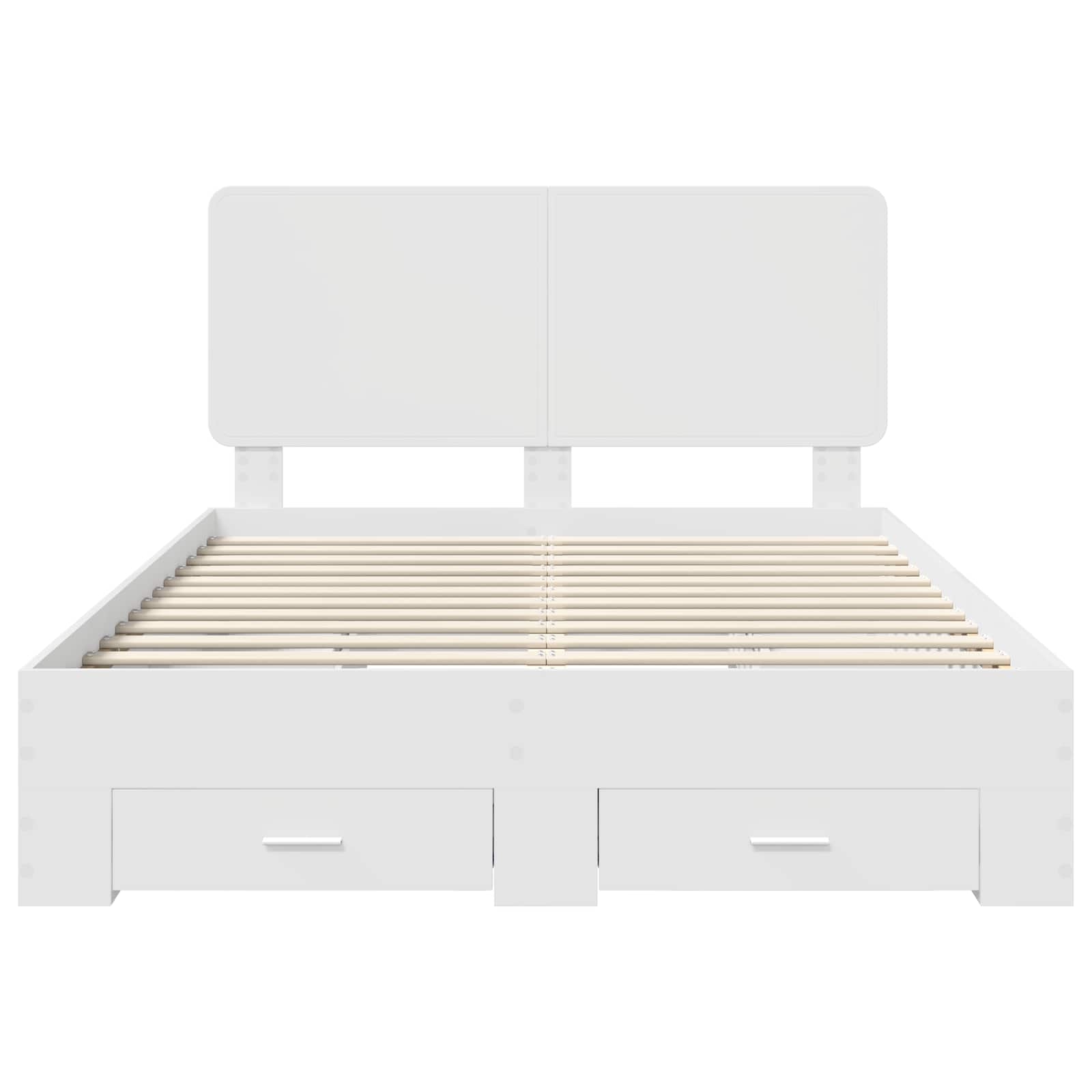 Bedframe met hoofdeinde met lade Wit 150 x 200 cm Bewerkt hout – afbeelding 8