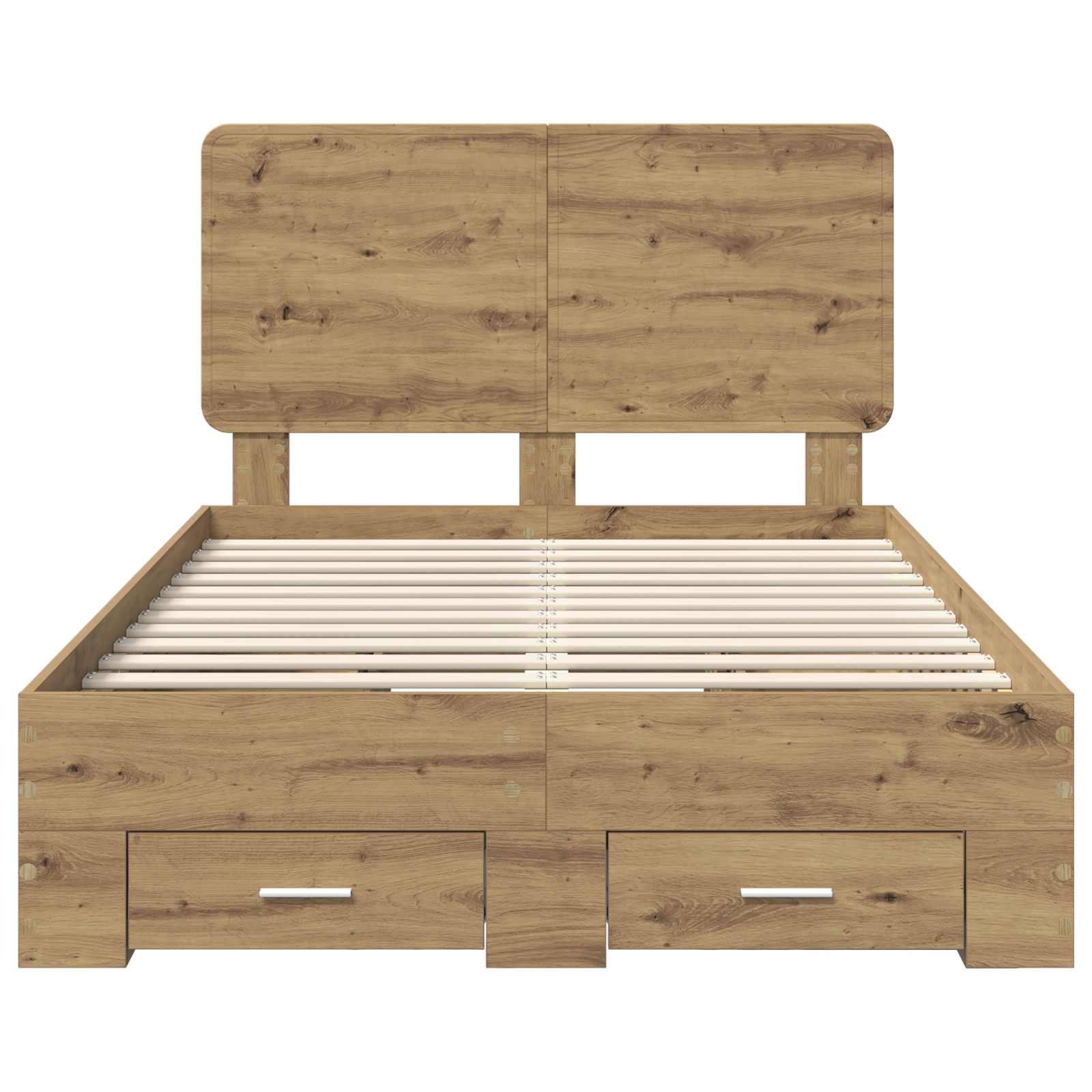 Bedframe met hoofdeinde Artisan Eiken 120 x 200 cm Bewerkt hout – afbeelding 8