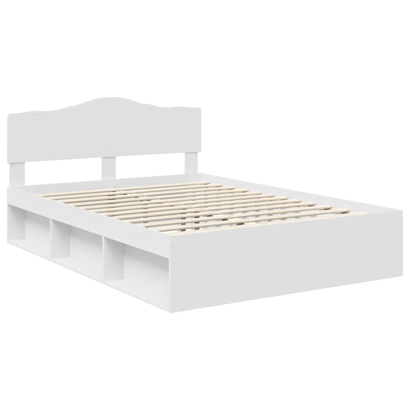 Bedframe met hoofdeinde Wit 150 x 200 cm Massief grenenhout – afbeelding 4
