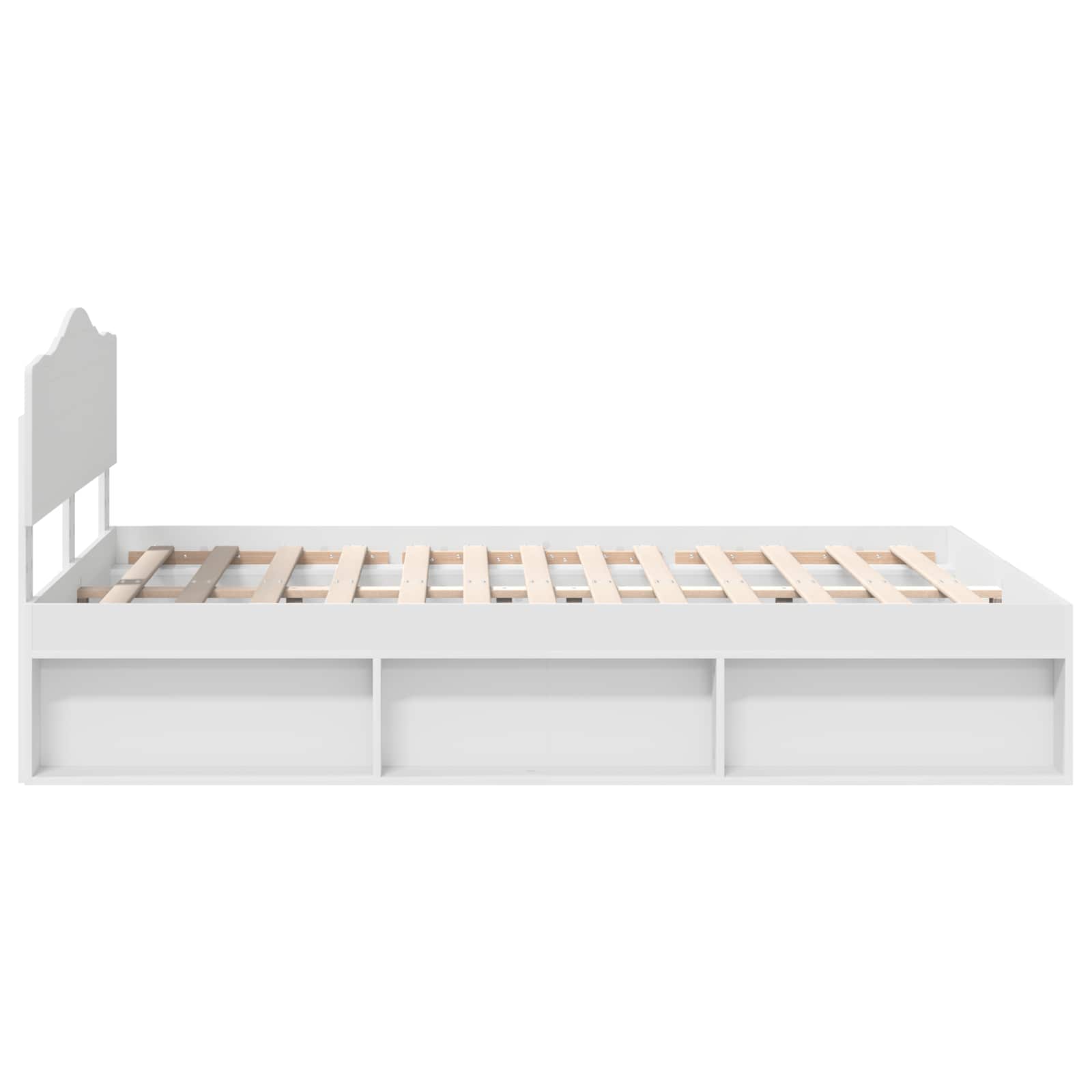 Bedframe met hoofdeinde Wit 150 x 200 cm Massief grenenhout – afbeelding 8