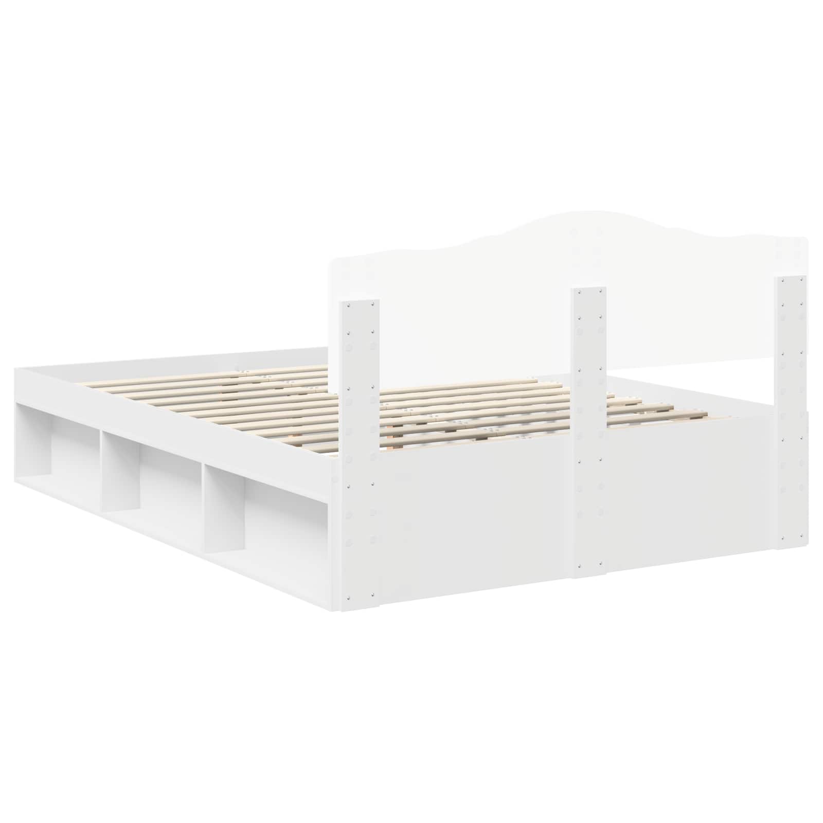 Bedframe met hoofdeinde Wit 150 x 200 cm Massief grenenhout – afbeelding 9
