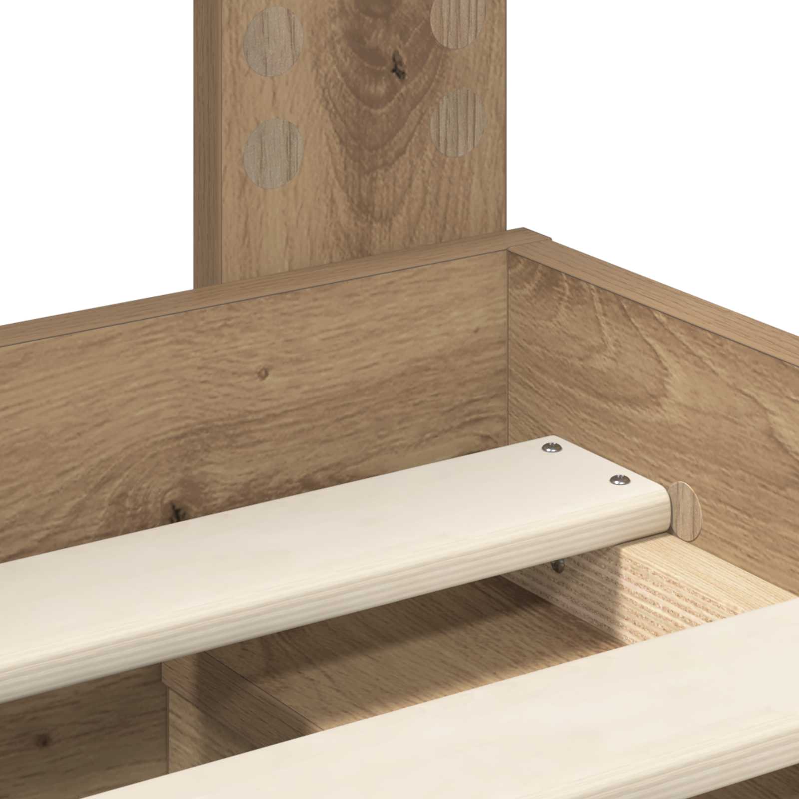 Bedframe Ambachtelijk eiken 140 x 200 cm Massief grenenhout – afbeelding 10