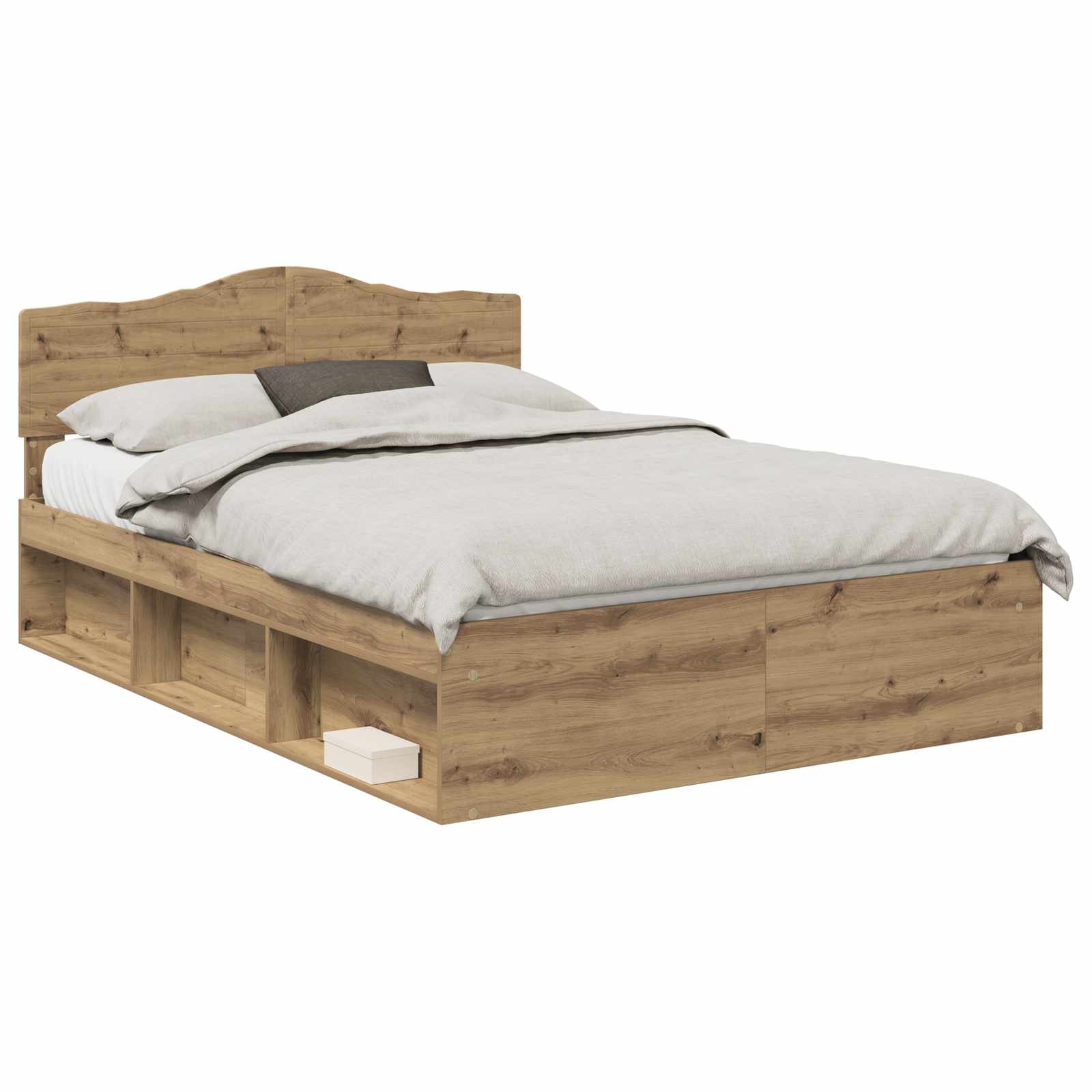 Bedframe Ambachtelijk eiken 140 x 200 cm Massief grenenhout – afbeelding 2