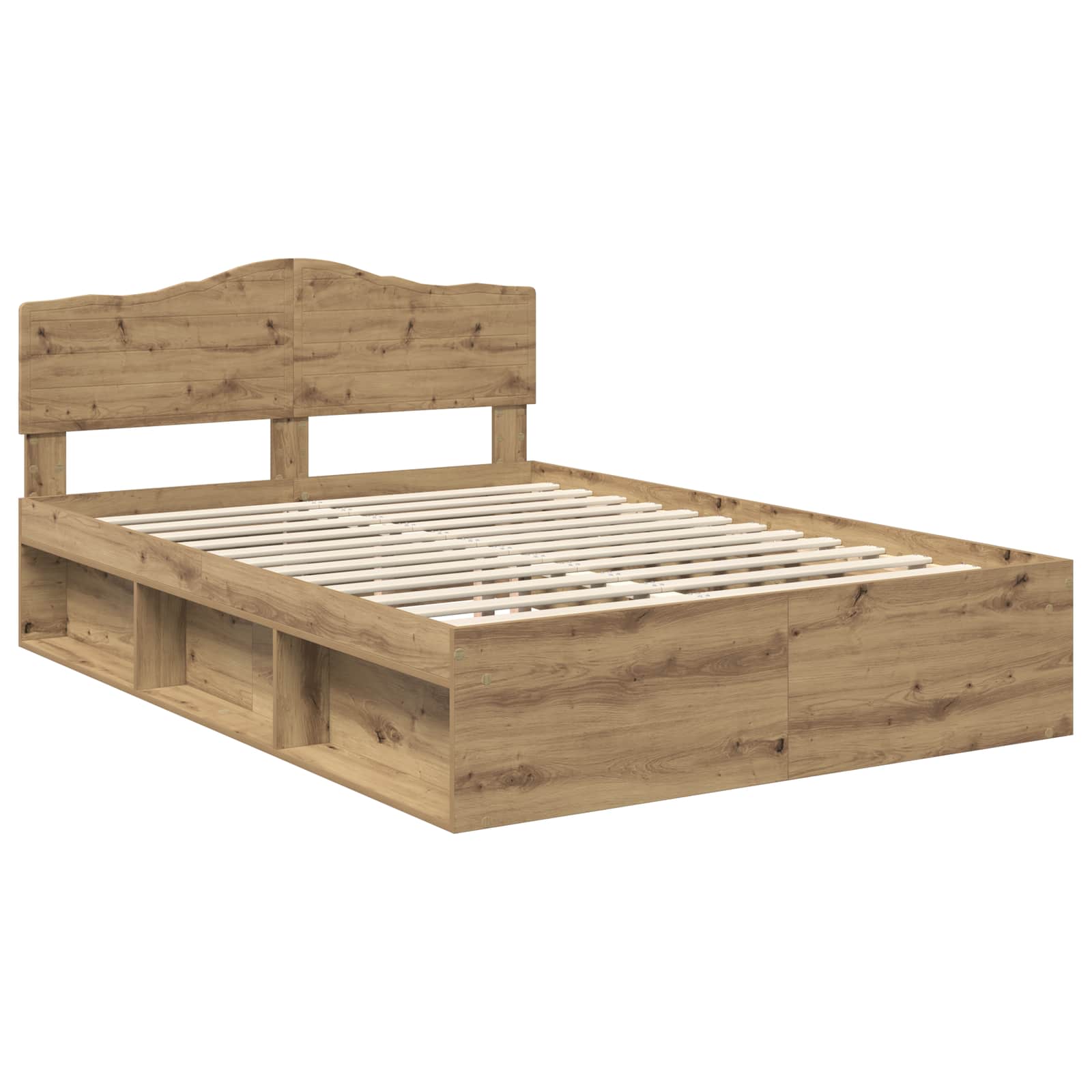 Bedframe Ambachtelijk eiken 140 x 200 cm Massief grenenhout – afbeelding 4