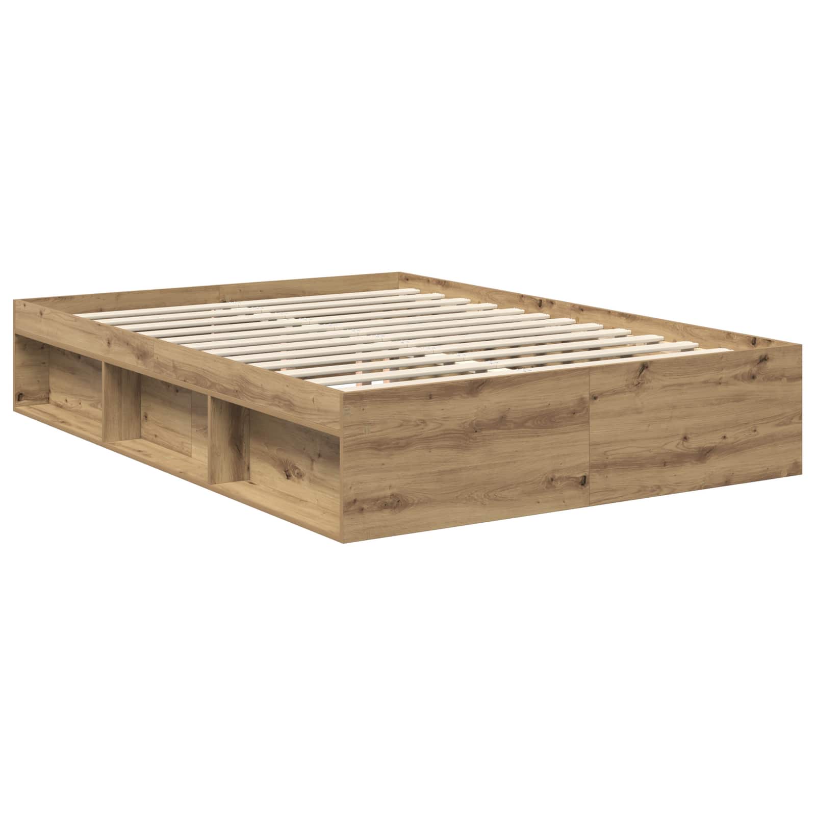 Bedframe Ambachtelijk eiken 140 x 200 cm Massief grenenhout – afbeelding 5
