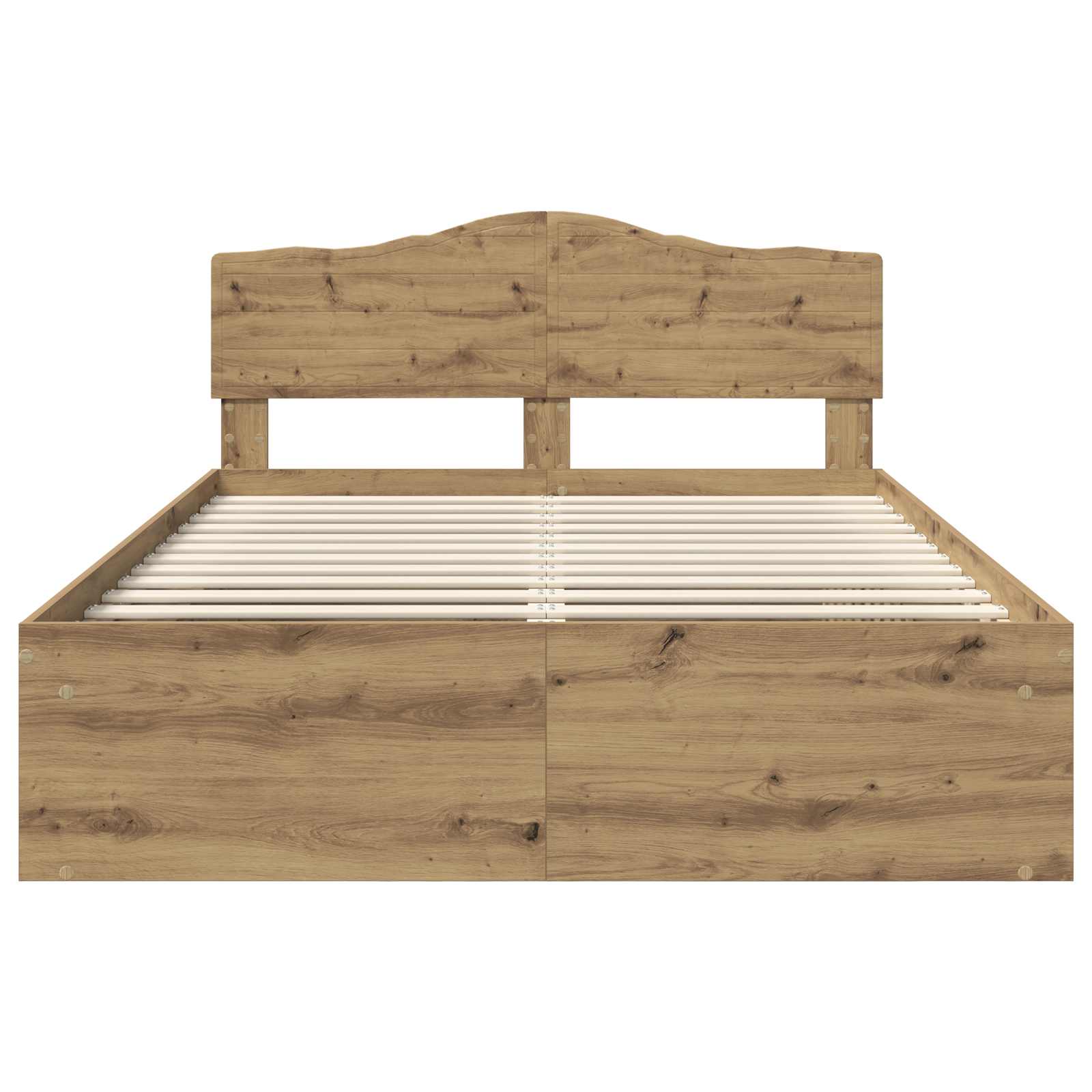 Bedframe Ambachtelijk eiken 140 x 200 cm Massief grenenhout – afbeelding 7