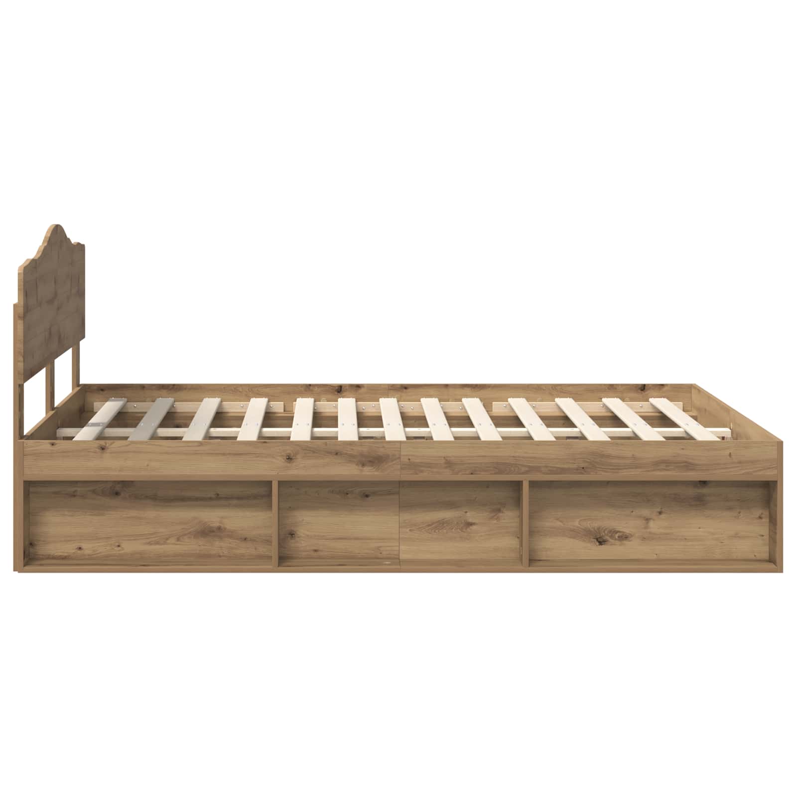 Bedframe Ambachtelijk eiken 140 x 200 cm Massief grenenhout – afbeelding 8