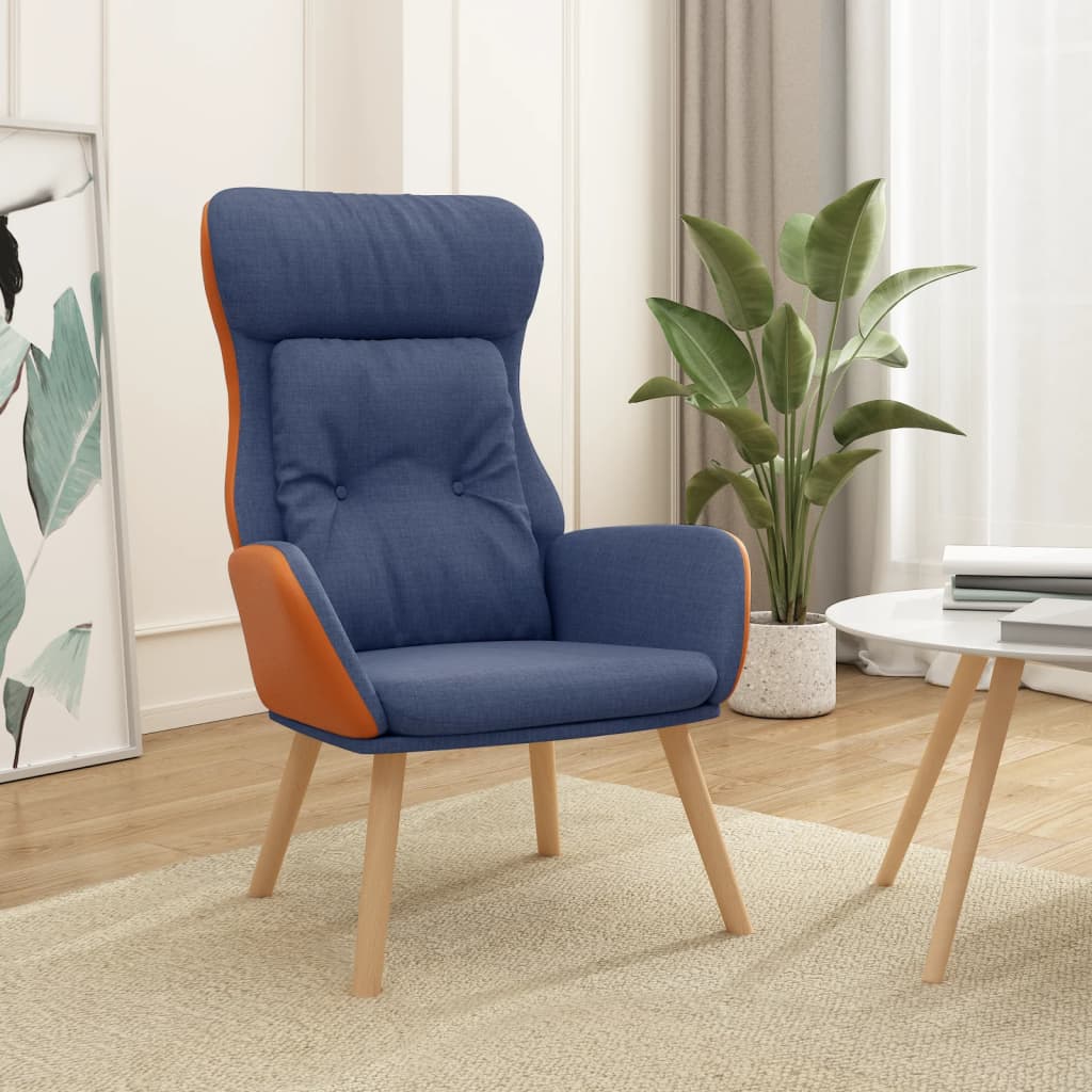 Relaxstoel stof en PVC blauw