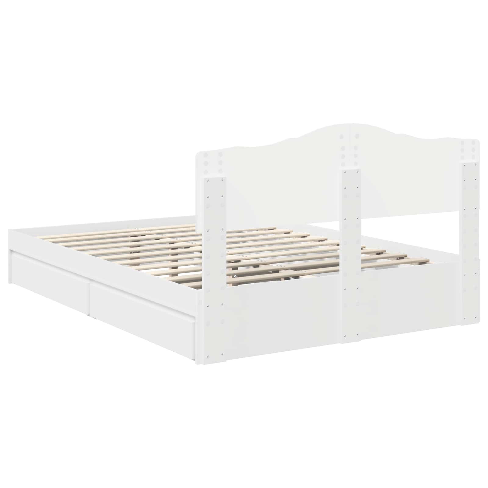 Opslag bed met hoofdeinde Wit 150 x 200 cm Bewerkt hout – afbeelding 10