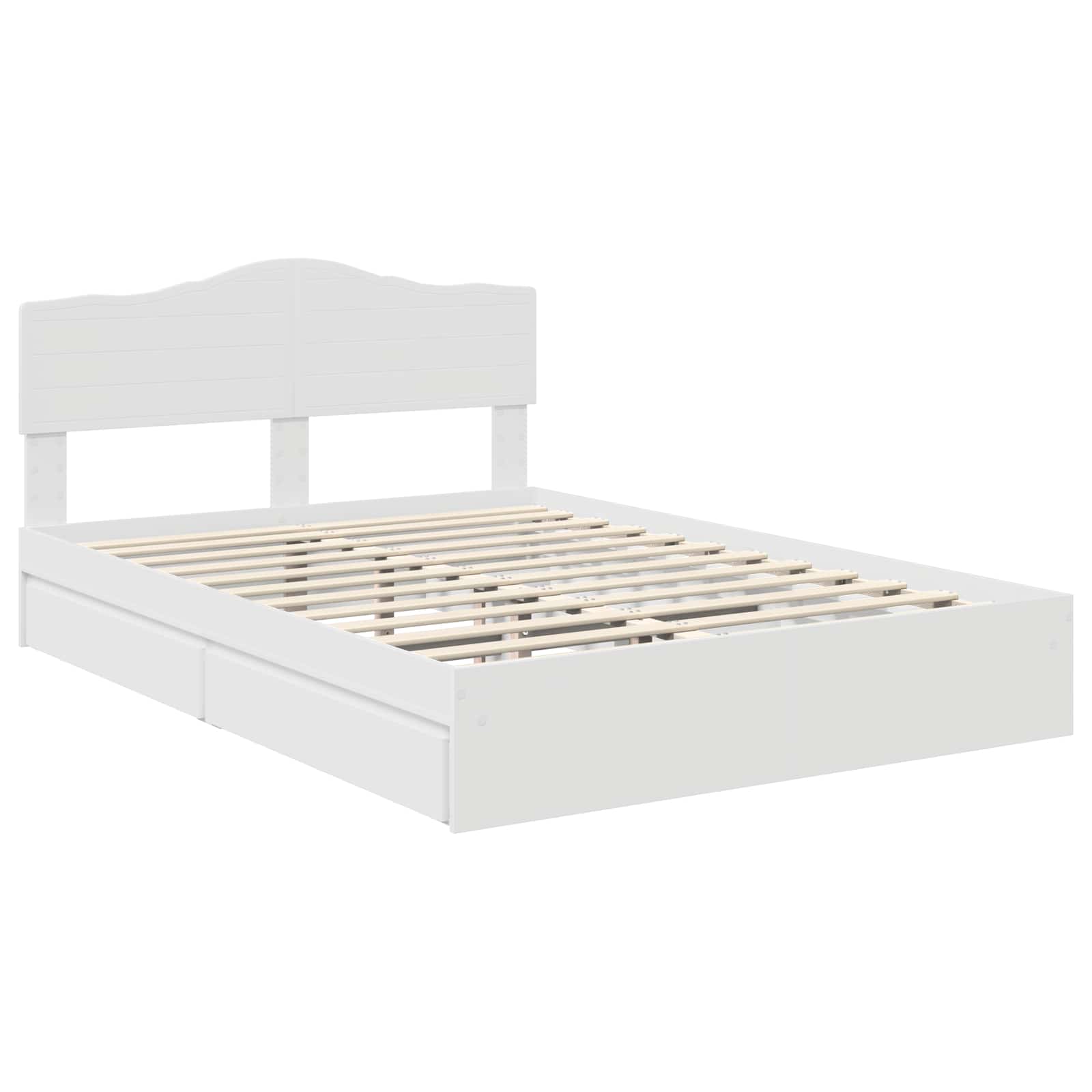 Opslag bed met hoofdeinde Wit 150 x 200 cm Bewerkt hout – afbeelding 4