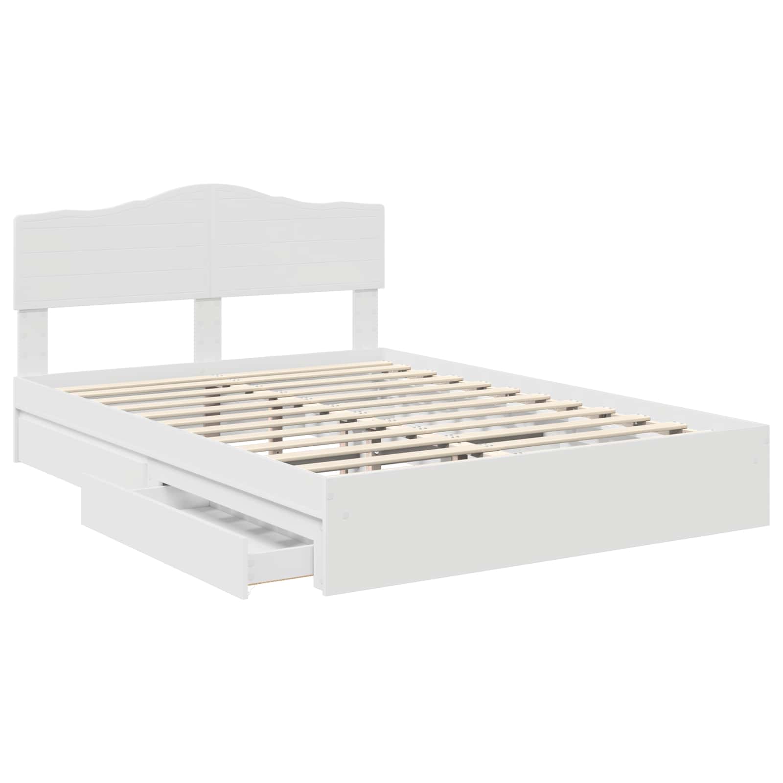 Opslag bed met hoofdeinde Wit 150 x 200 cm Bewerkt hout – afbeelding 5