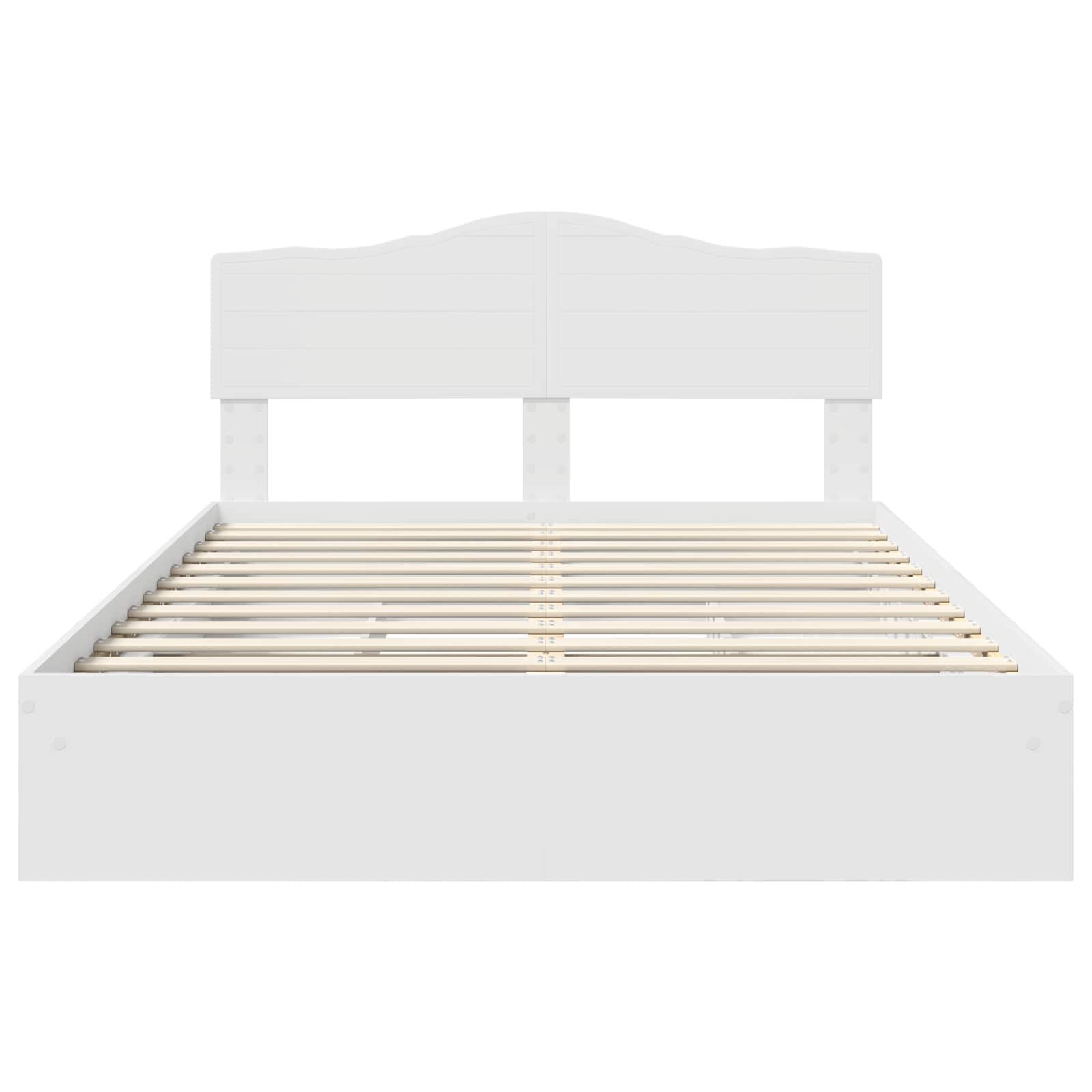 Opslag bed met hoofdeinde Wit 150 x 200 cm Bewerkt hout – afbeelding 8