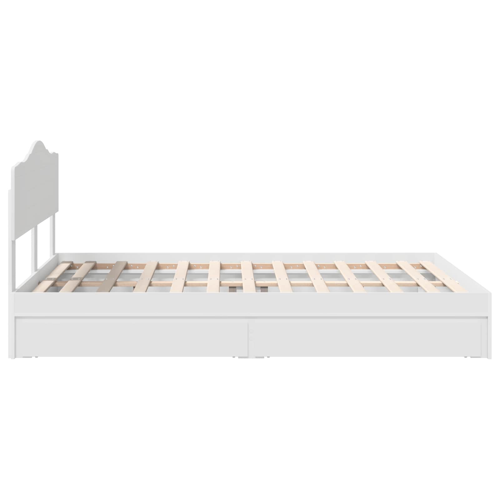 Opslag bed met hoofdeinde Wit 150 x 200 cm Bewerkt hout – afbeelding 9