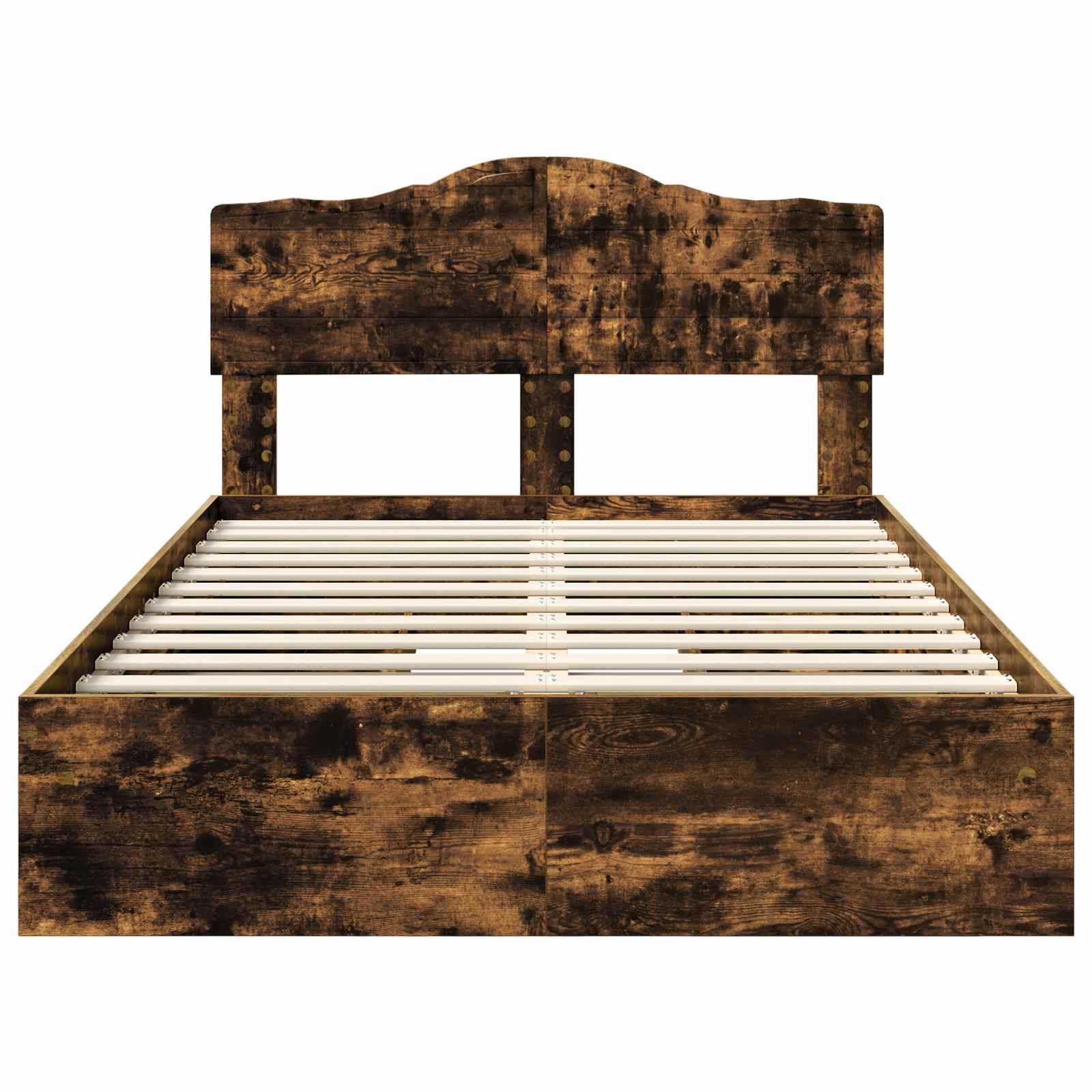 Opslag bed met lade Gerookt eiken 120 x 200 cm Bewerkt hout – afbeelding 8