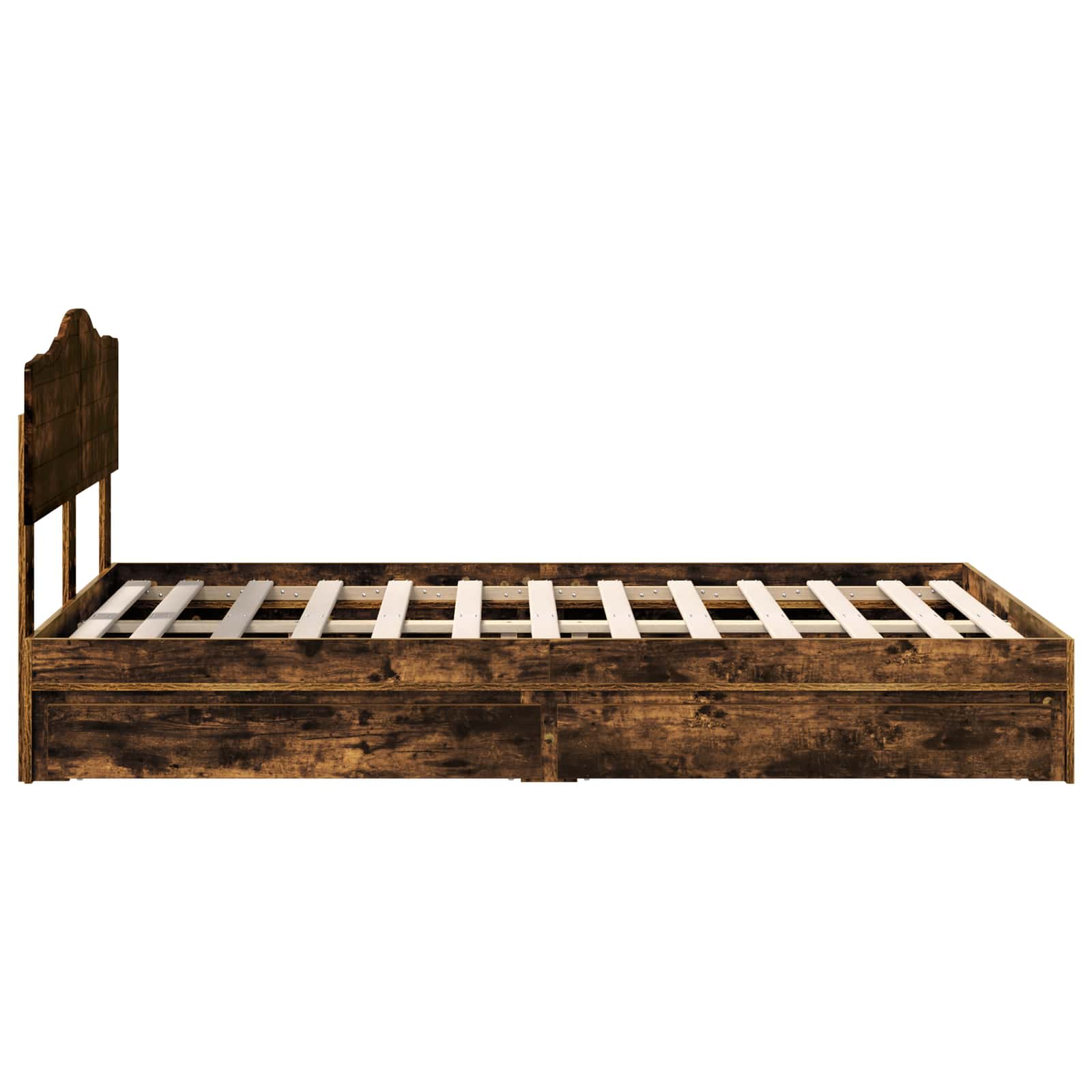 Opslag bed met lade Gerookt eiken 120 x 200 cm Bewerkt hout – afbeelding 9