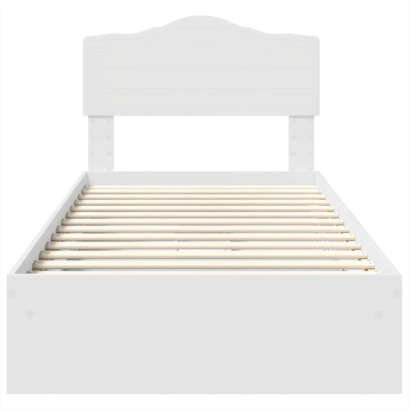 Opslag bed met hoofdeinde met lade Wit 90 x 190 cm Bewerkt hout – afbeelding 8