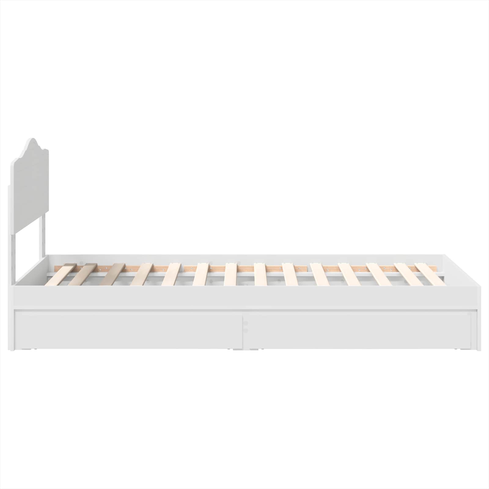 Opslag bed met hoofdeinde met lade Wit 90 x 190 cm Bewerkt hout – afbeelding 9