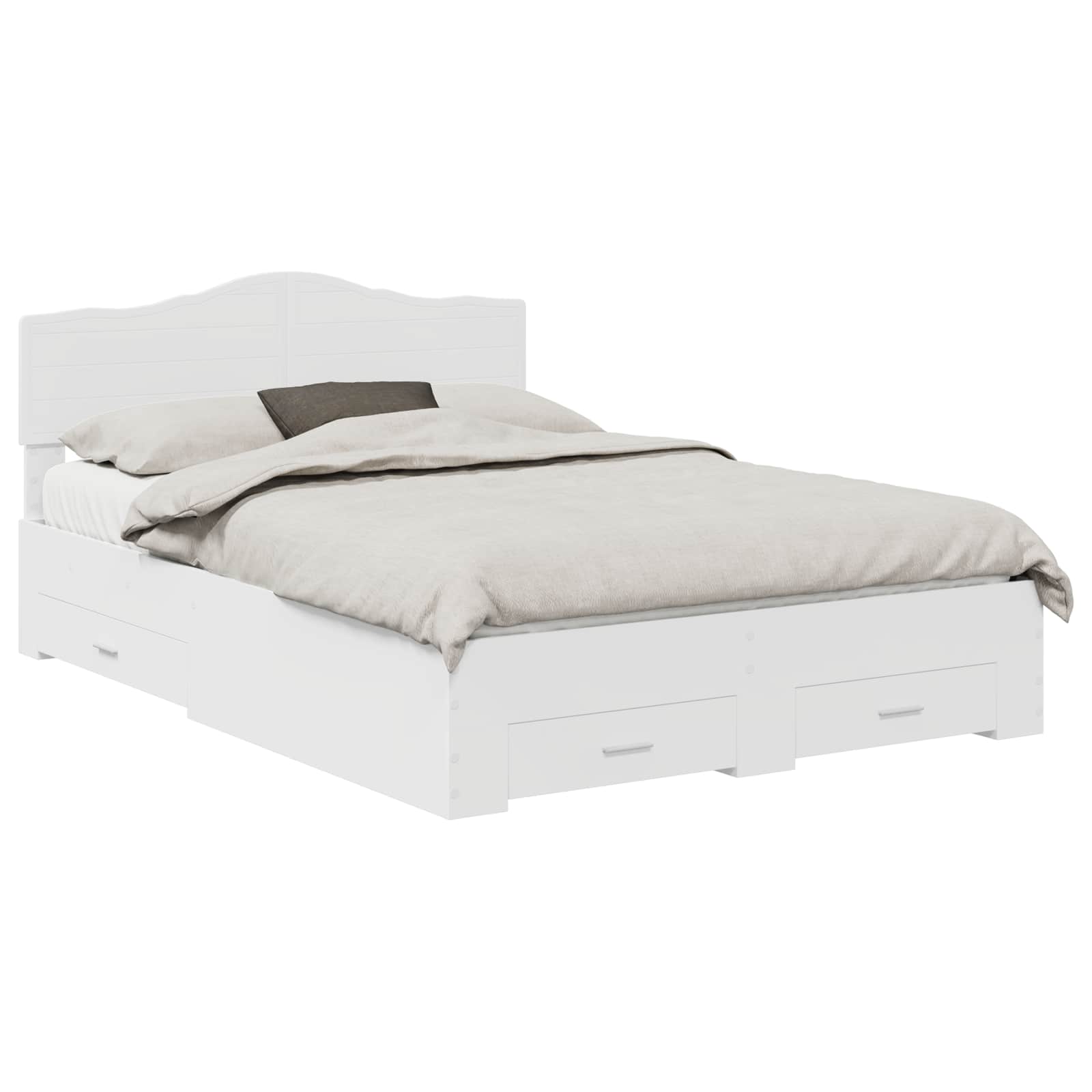 Bedframe met hoofdeinde met lade Wit 150 x 200 cm Bewerkt hout – afbeelding 2