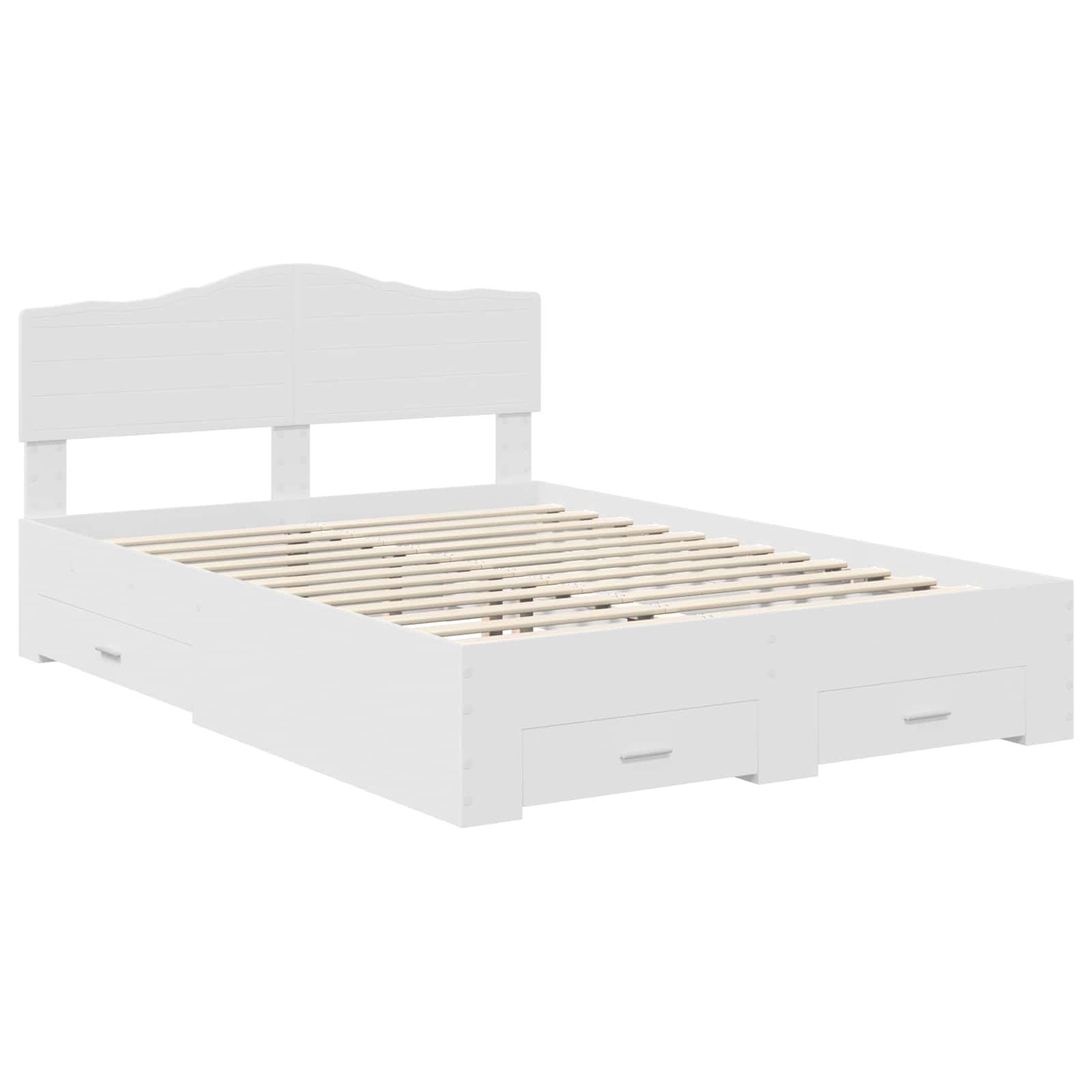 Bedframe met hoofdeinde met lade Wit 150 x 200 cm Bewerkt hout – afbeelding 4