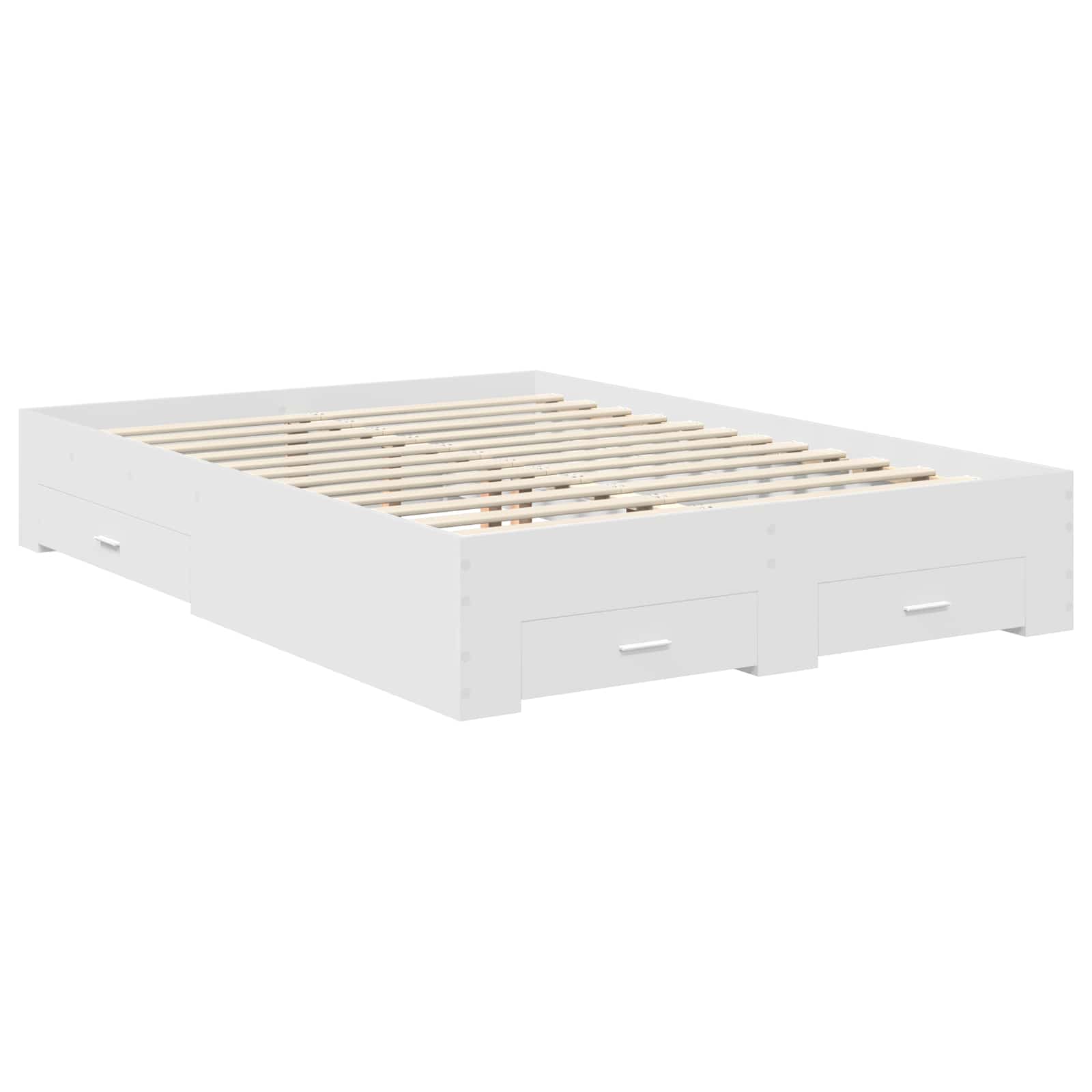 Bedframe met hoofdeinde met lade Wit 150 x 200 cm Bewerkt hout – afbeelding 6