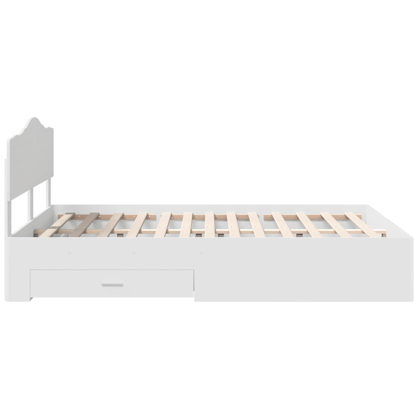 Bedframe met hoofdeinde met lade Wit 150 x 200 cm Bewerkt hout – afbeelding 9