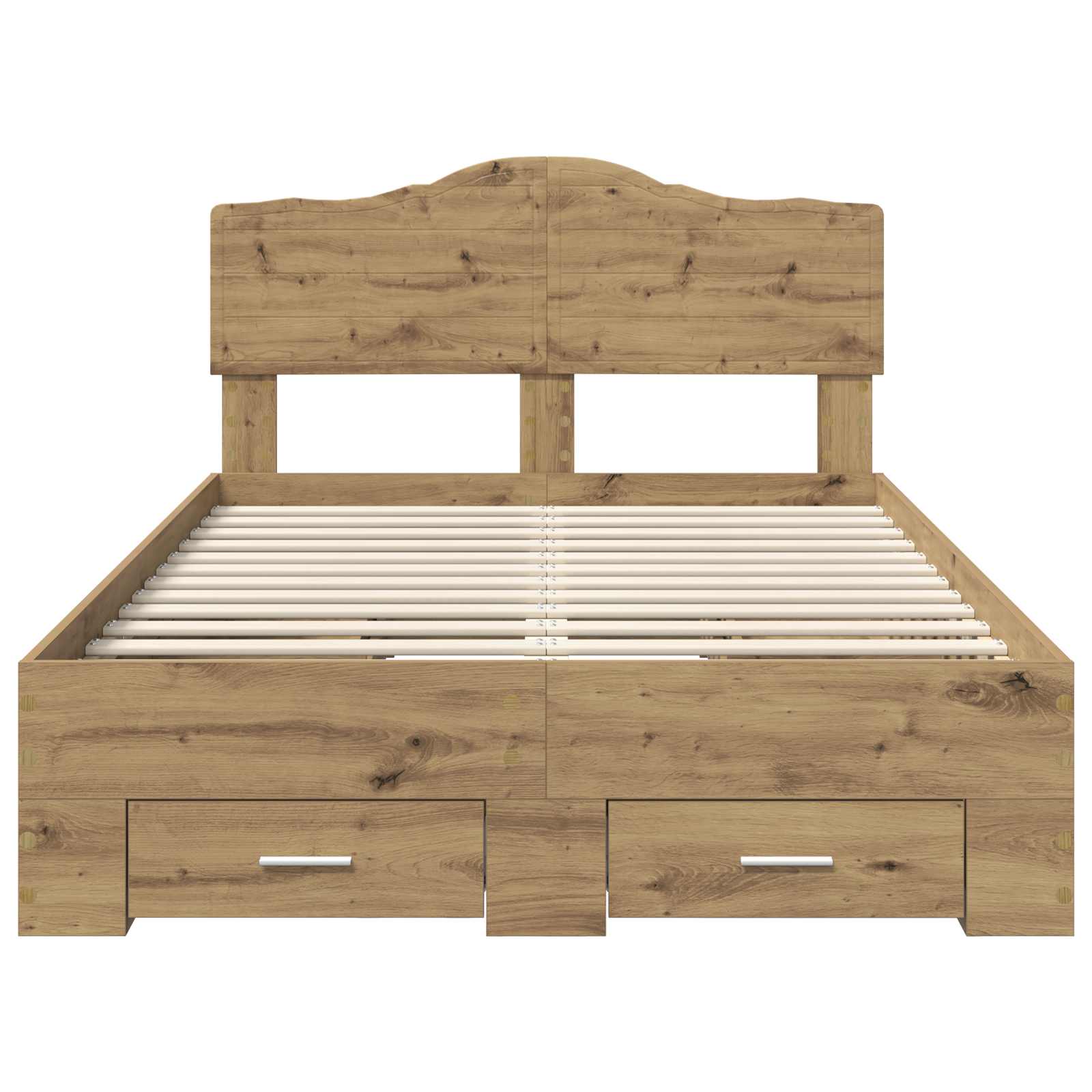 Bedframe met hoofdeinde Artisan Eiken 120 x 200 cm Bewerkt hout – afbeelding 8