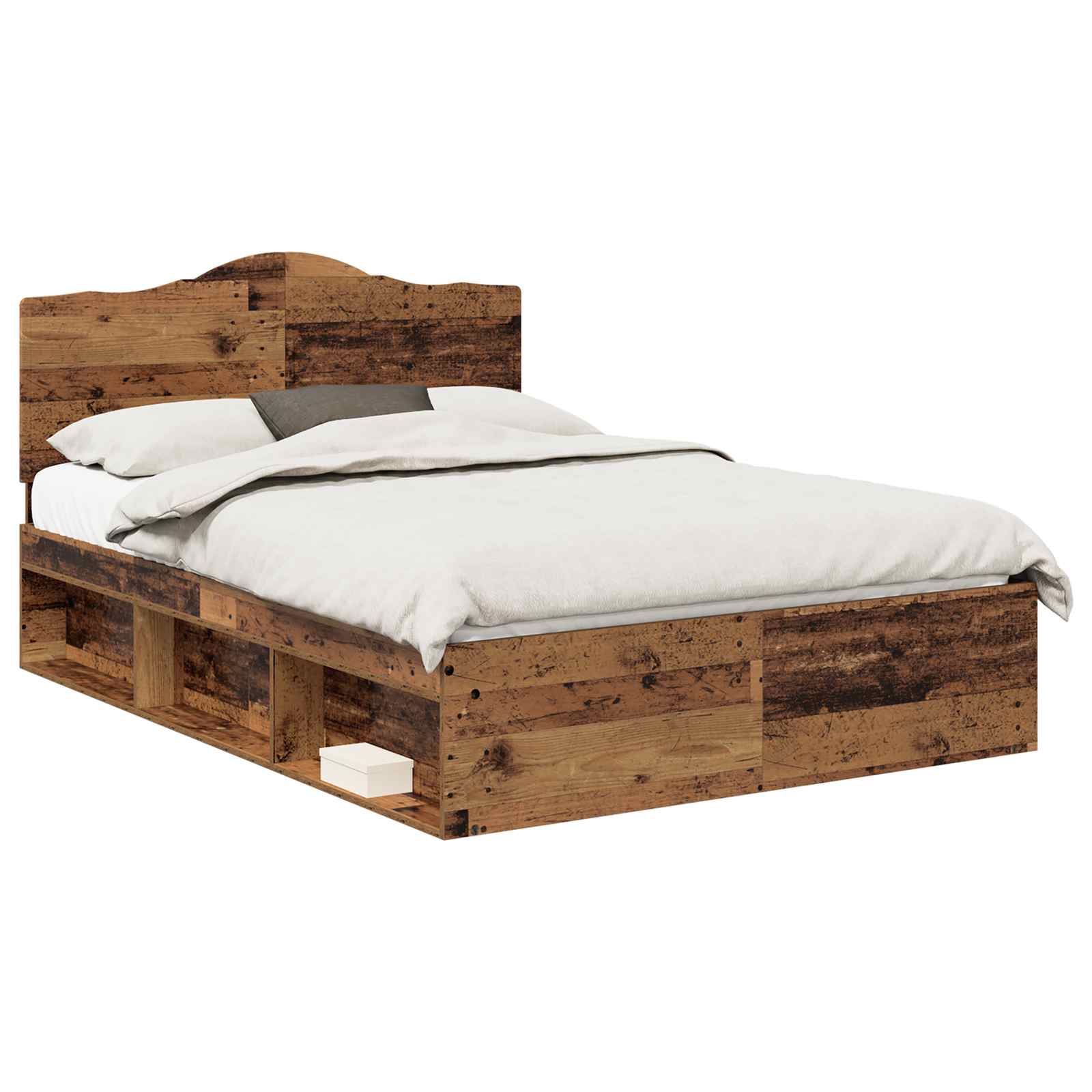 Bedframe met hoofdeinde Oudhout 140 x 200 cm Massief grenenhout – afbeelding 2