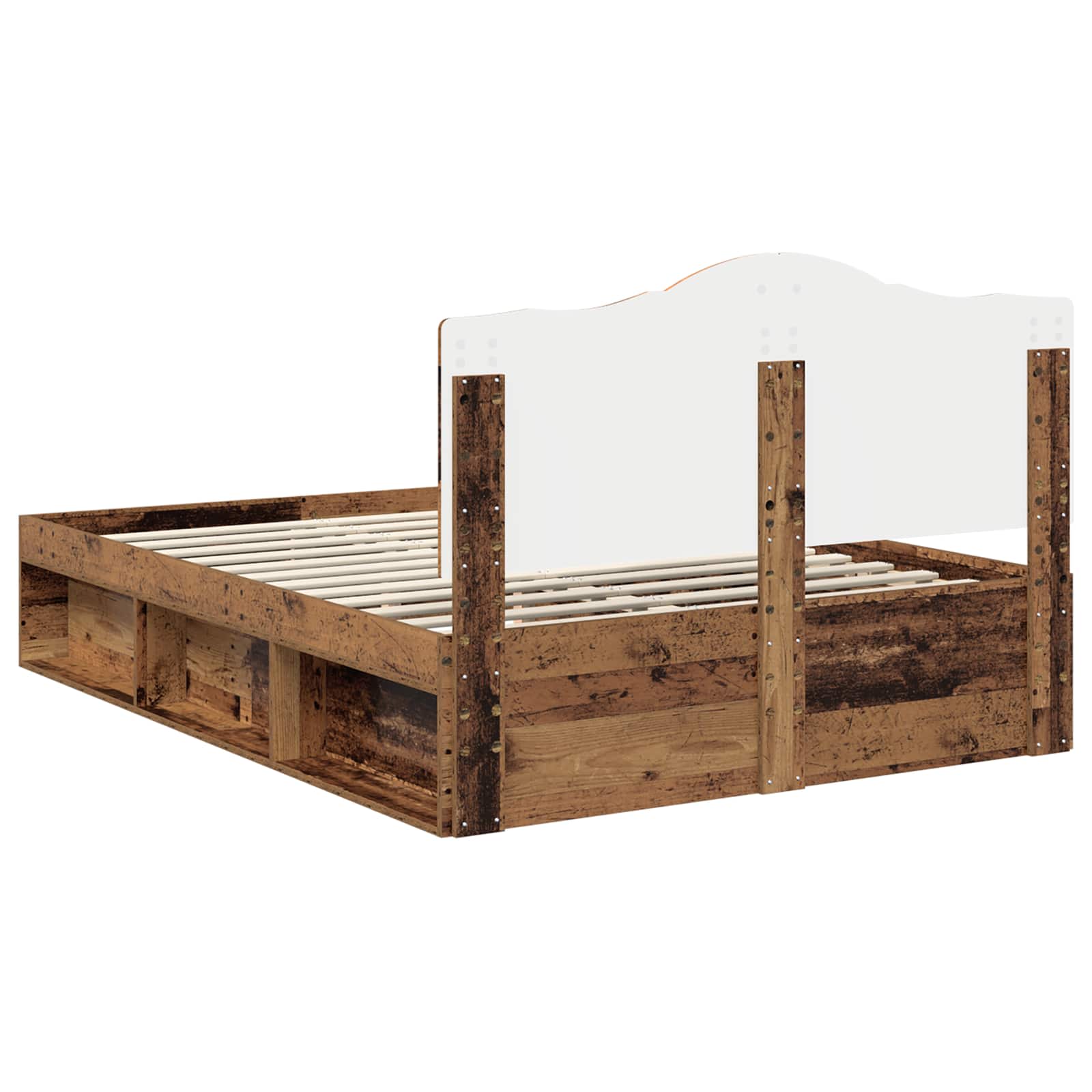Bedframe met hoofdeinde Oudhout 140 x 200 cm Massief grenenhout – afbeelding 9