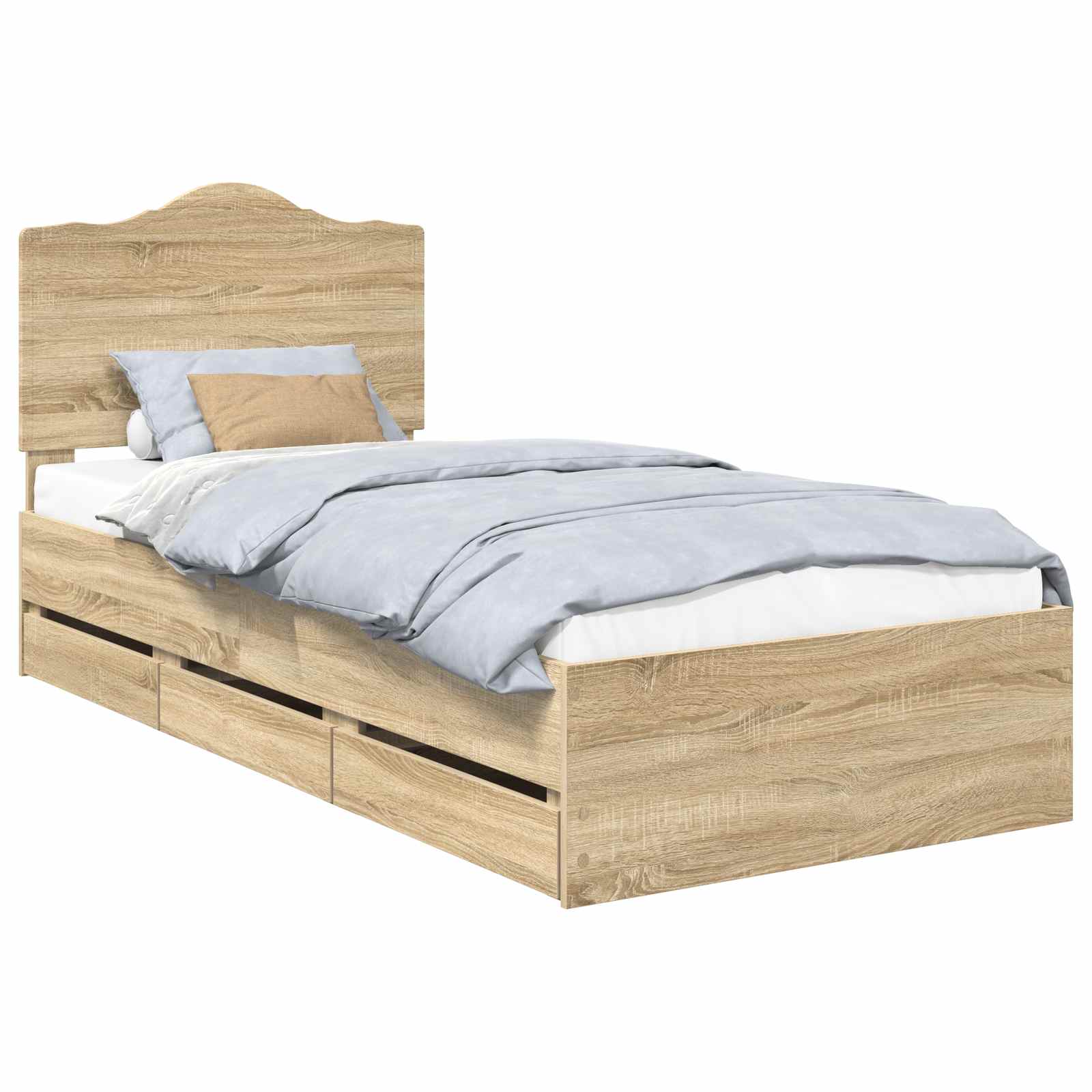 Bedframe met lade Sonoma Eiken 90 x 190 cm Ingenieurshout – afbeelding 2