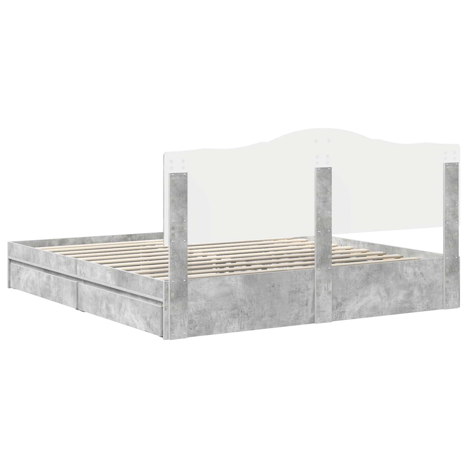 Opslag bed met hoofdeinde Beton Grijs 180 x 200 cm Bewerkt hout – afbeelding 10
