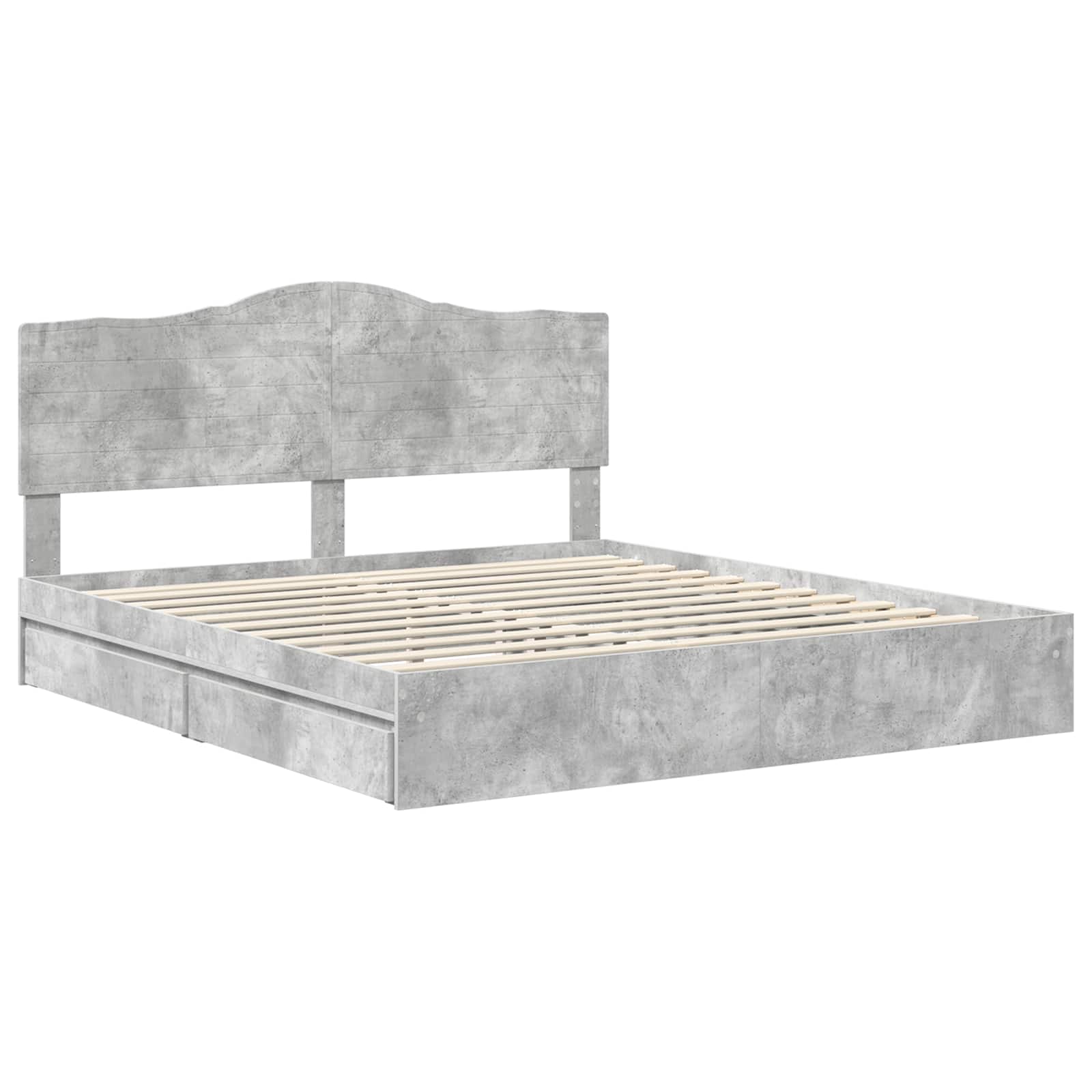 Opslag bed met hoofdeinde Beton Grijs 180 x 200 cm Bewerkt hout – afbeelding 4