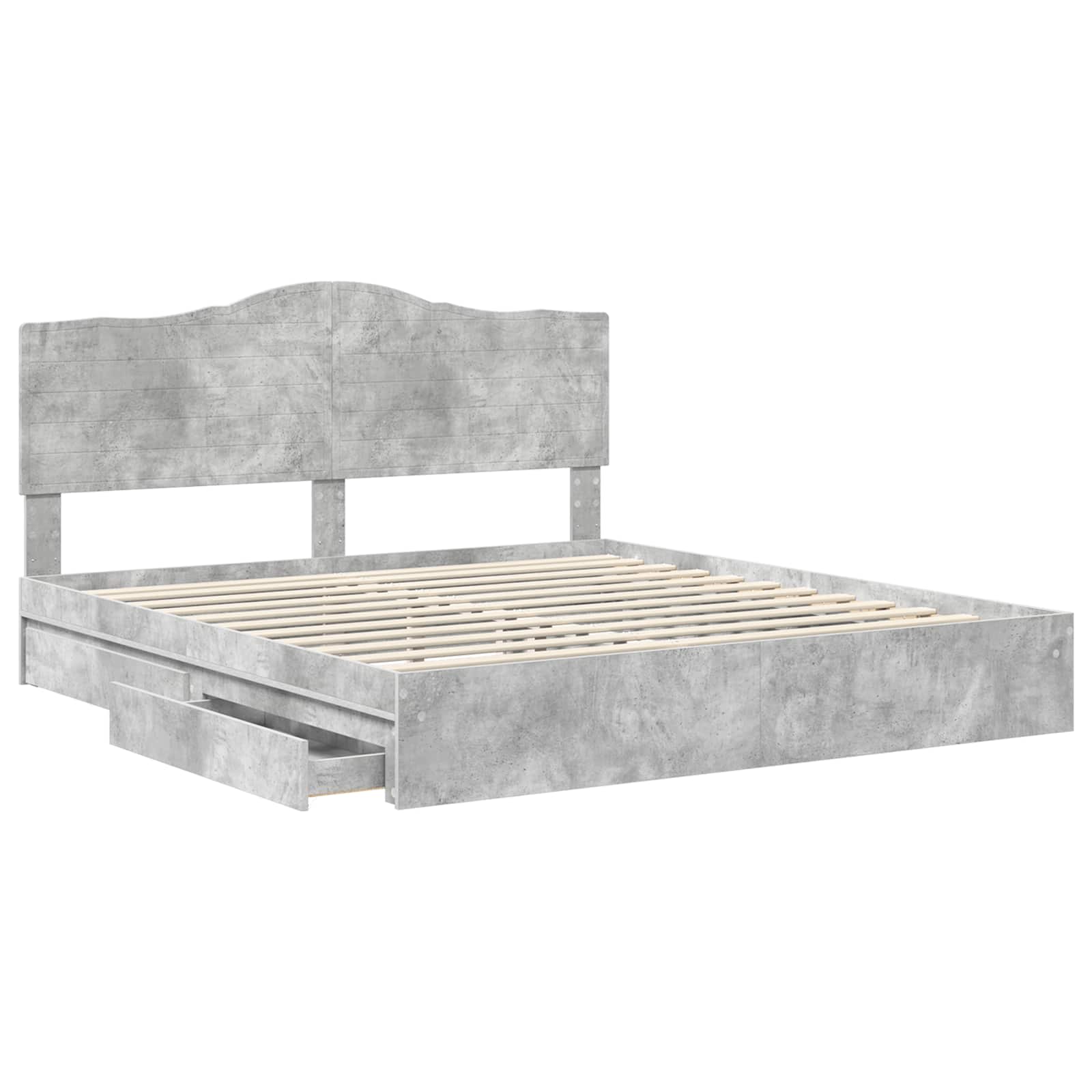 Opslag bed met hoofdeinde Beton Grijs 180 x 200 cm Bewerkt hout – afbeelding 5