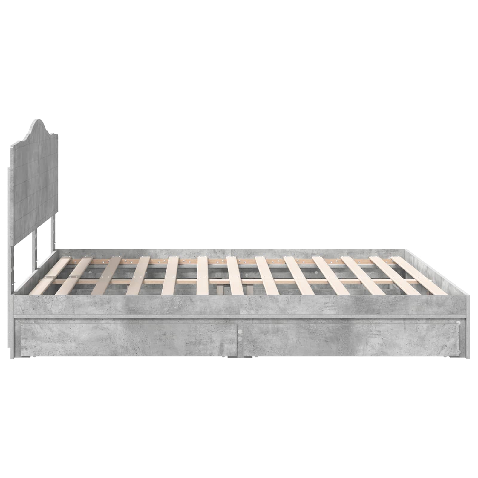 Opslag bed met hoofdeinde Beton Grijs 180 x 200 cm Bewerkt hout – afbeelding 9