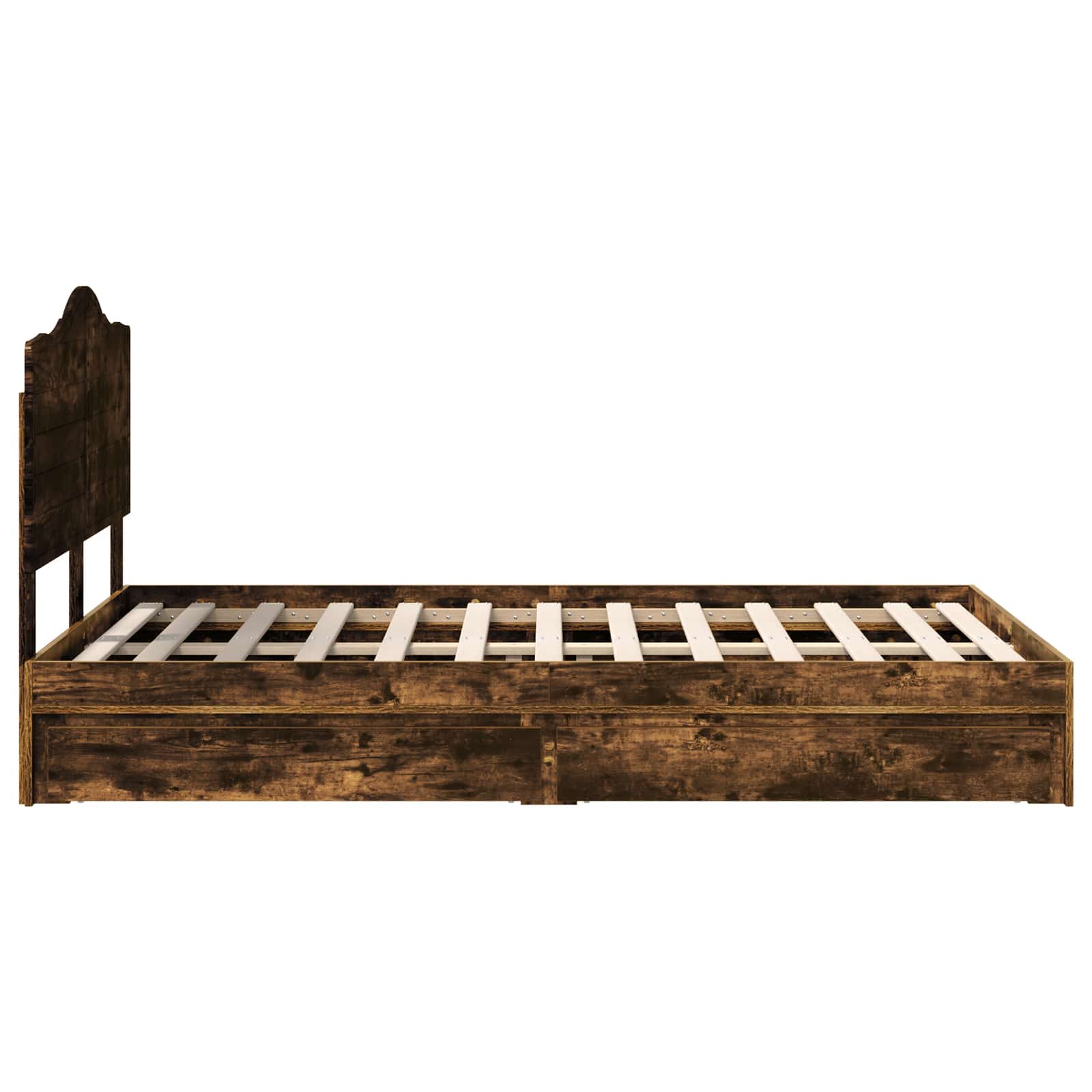 Opslag bed met lade Gerookt eiken 120 x 200 cm Bewerkt hout – afbeelding 9