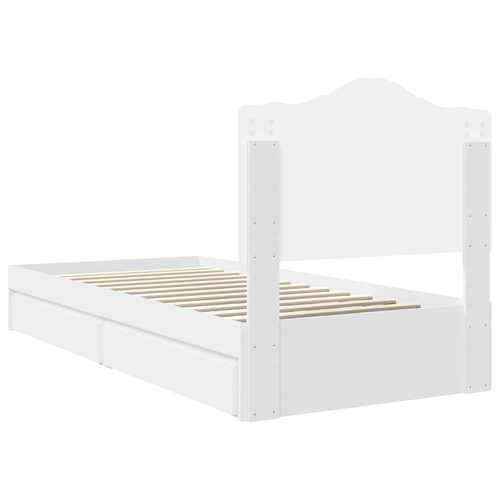 Opslag bed met hoofdeinde met lade Wit 90 x 190 cm Bewerkt hout – afbeelding 10