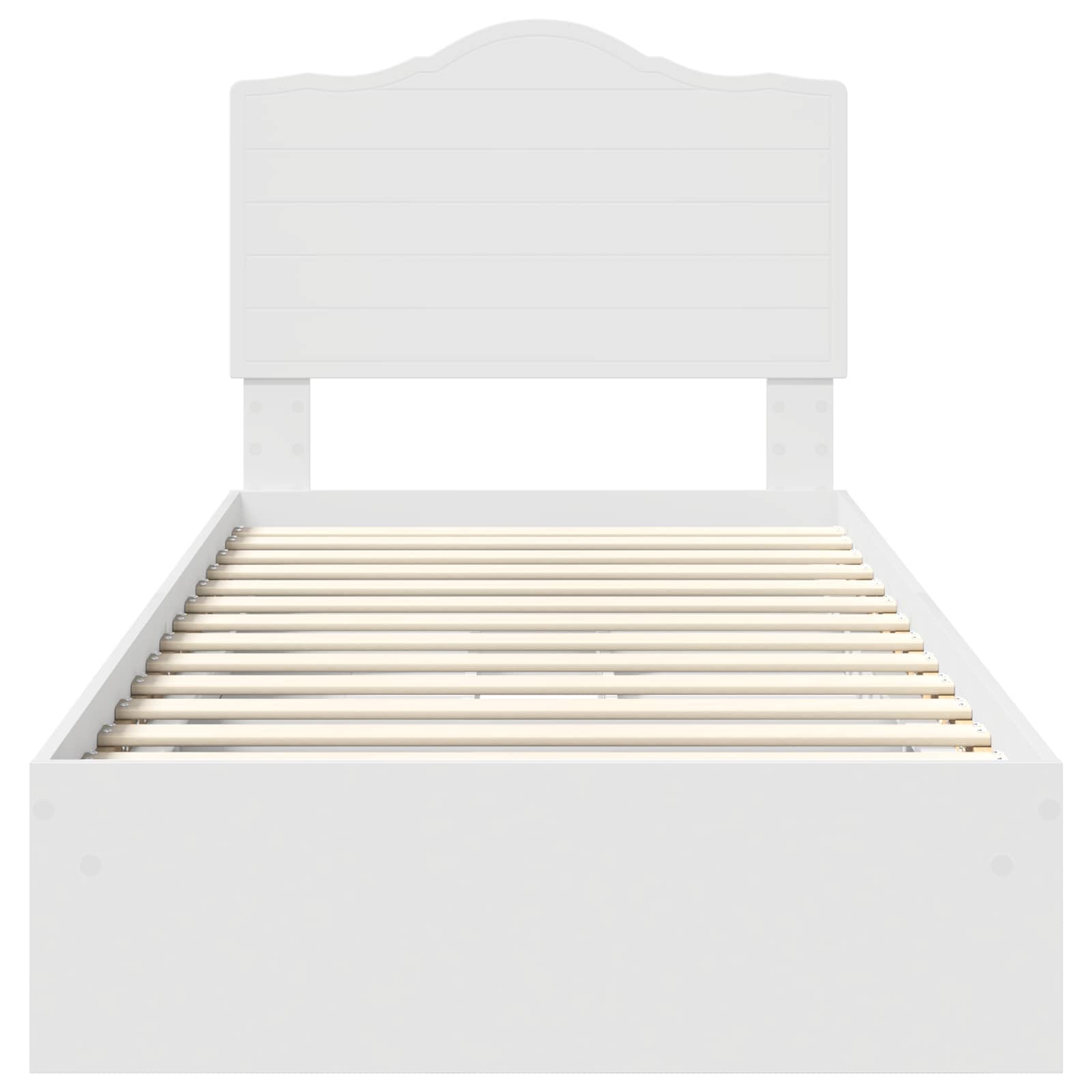 Opslag bed met hoofdeinde met lade Wit 90 x 190 cm Bewerkt hout – afbeelding 8