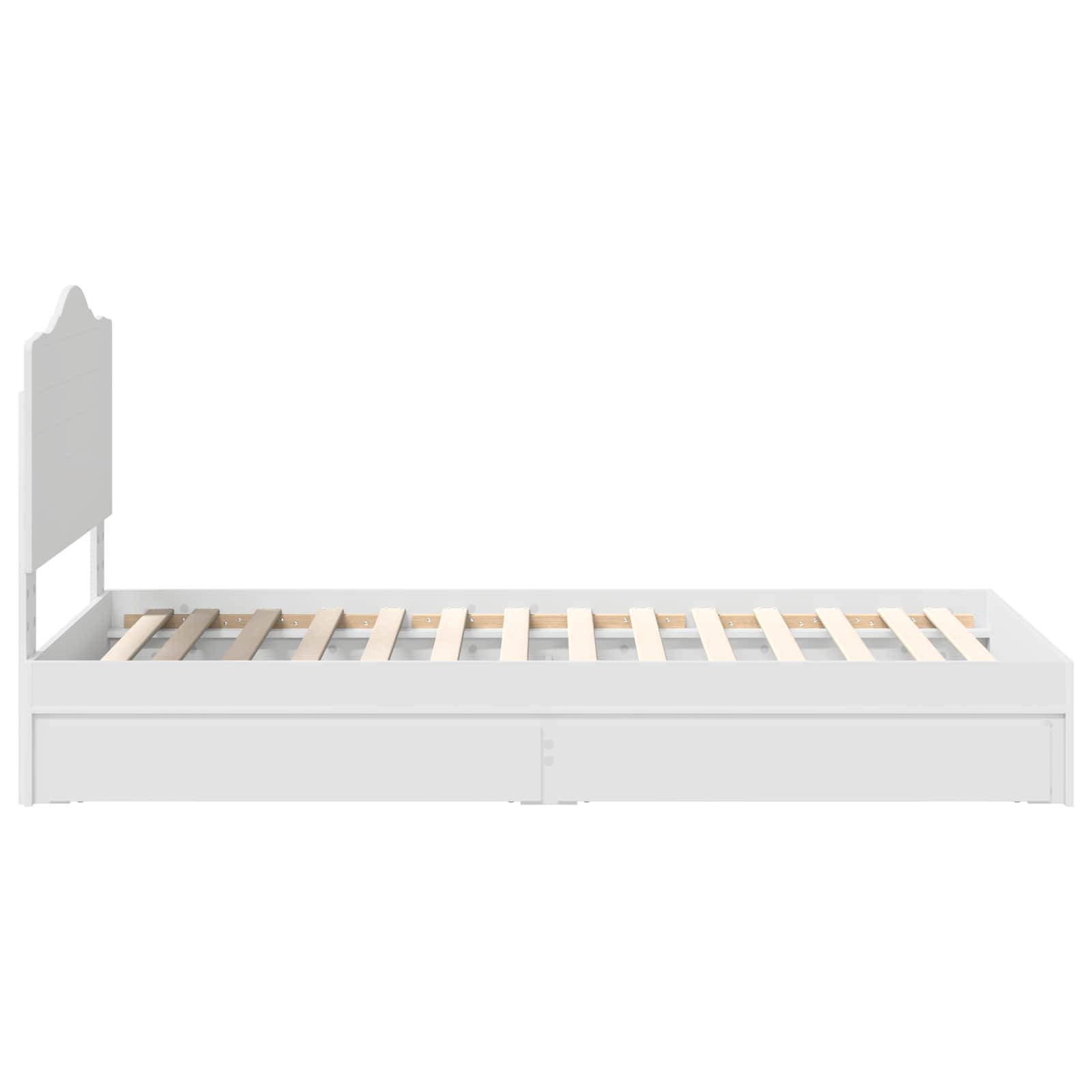 Opslag bed met hoofdeinde met lade Wit 90 x 190 cm Bewerkt hout – afbeelding 9
