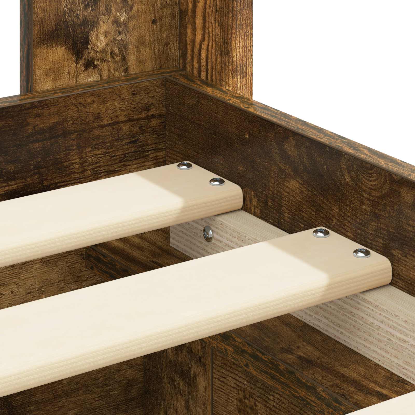 Bedframe met opbergruimte en hoofdbord Gerookt eiken – afbeelding 10