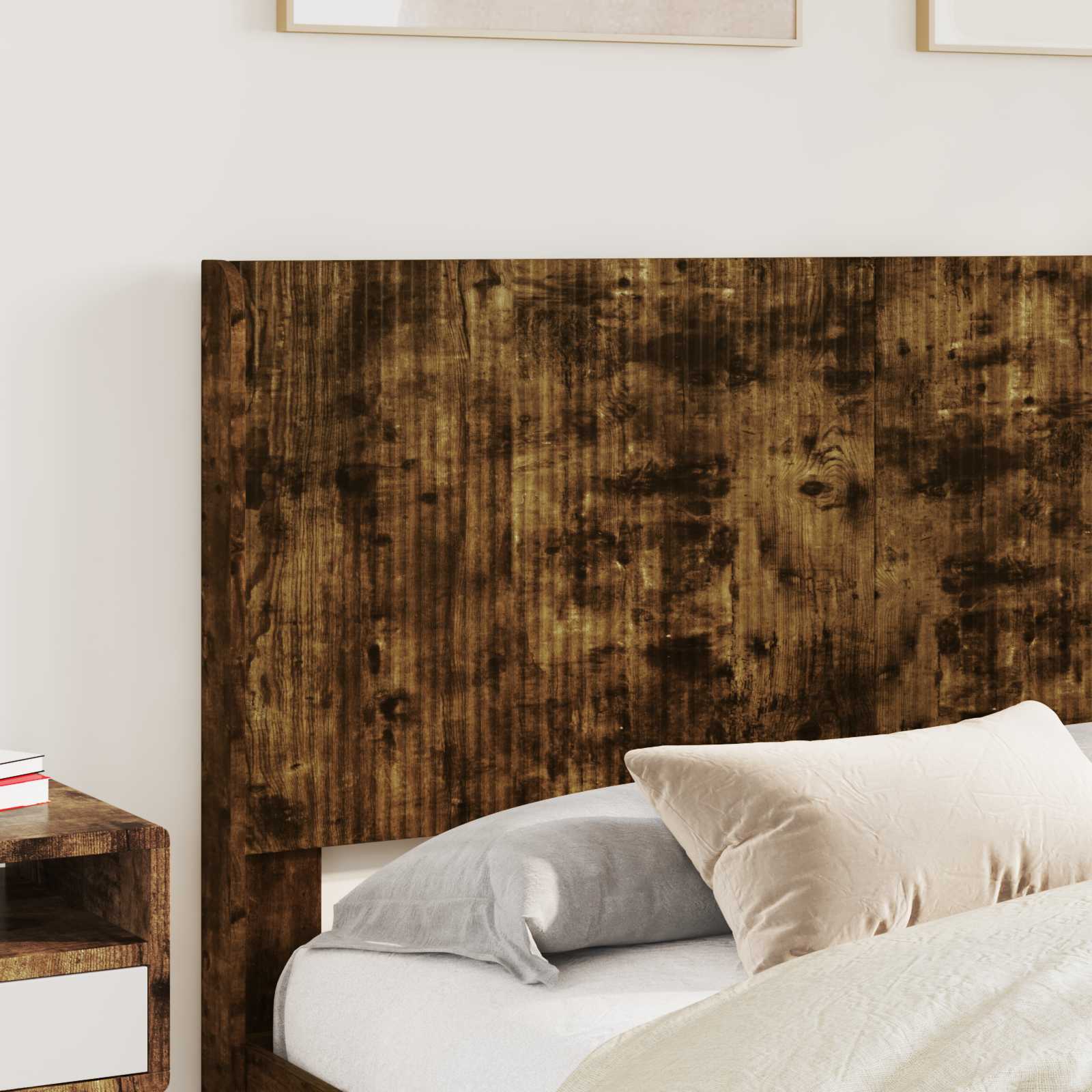 Bedframe met opbergruimte en hoofdbord Gerookt eiken – afbeelding 3