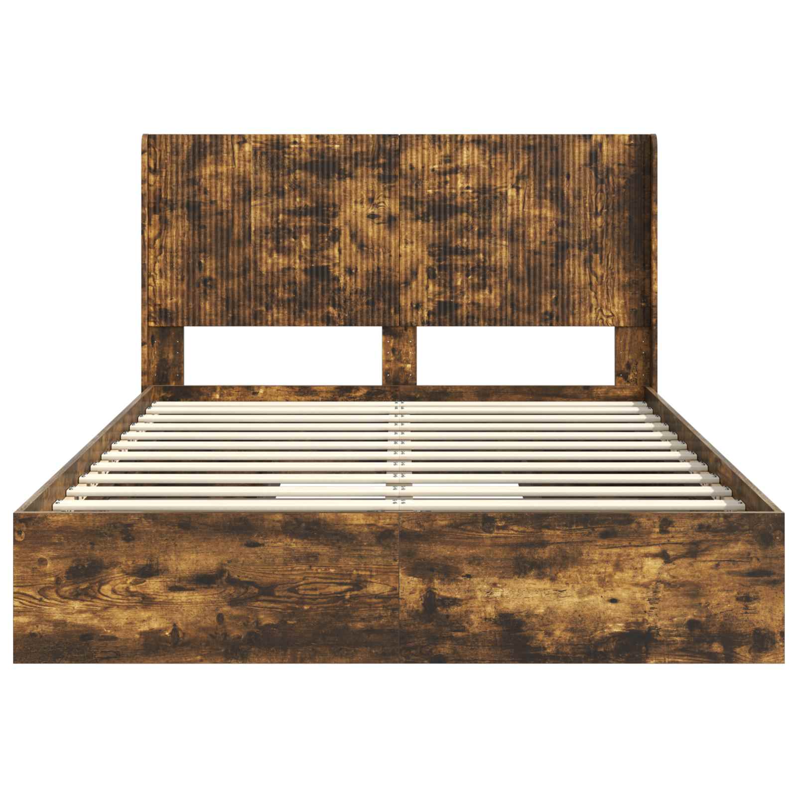 Bedframe met opbergruimte en hoofdbord Gerookt eiken – afbeelding 6