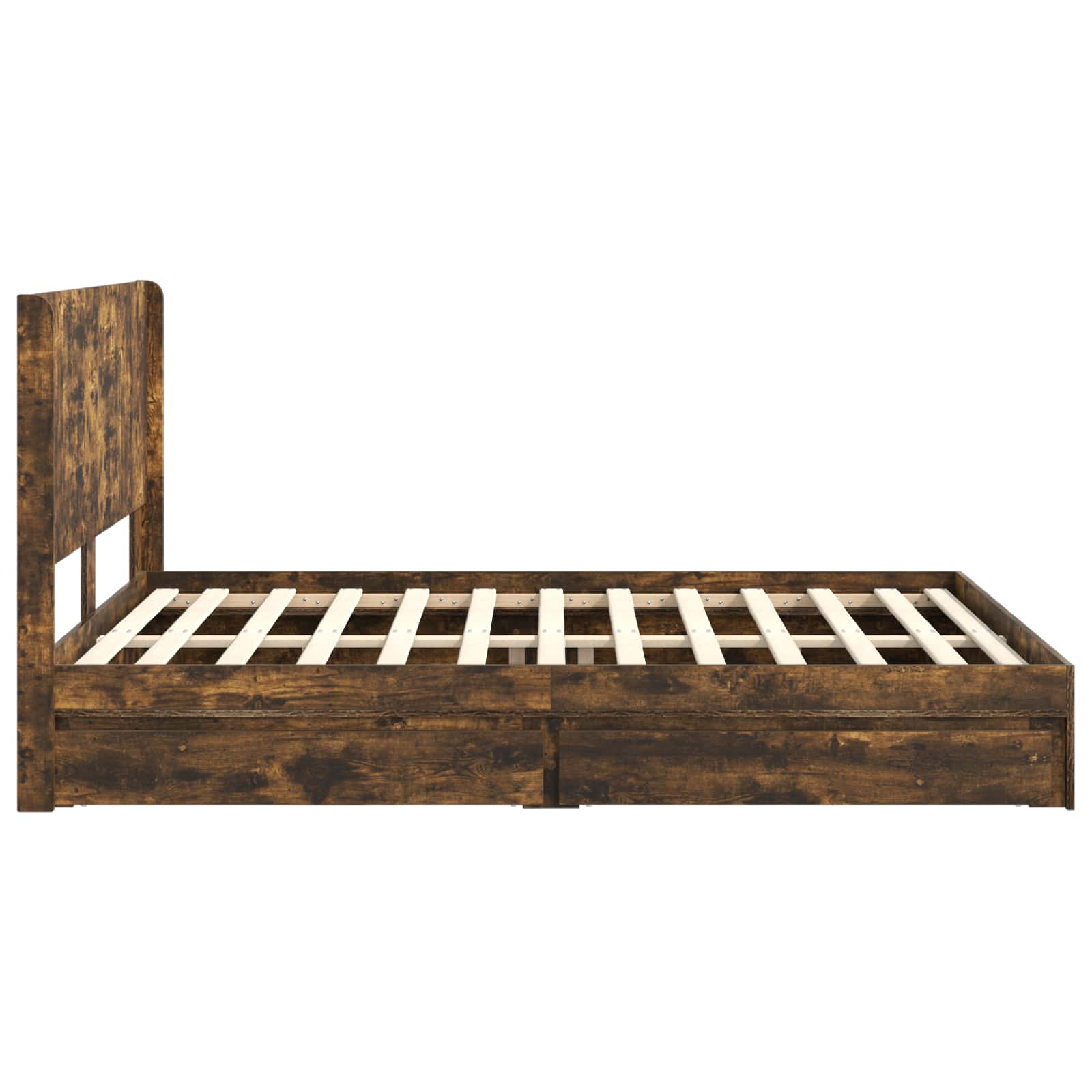 Bedframe met opbergruimte en hoofdbord Gerookt eiken – afbeelding 7