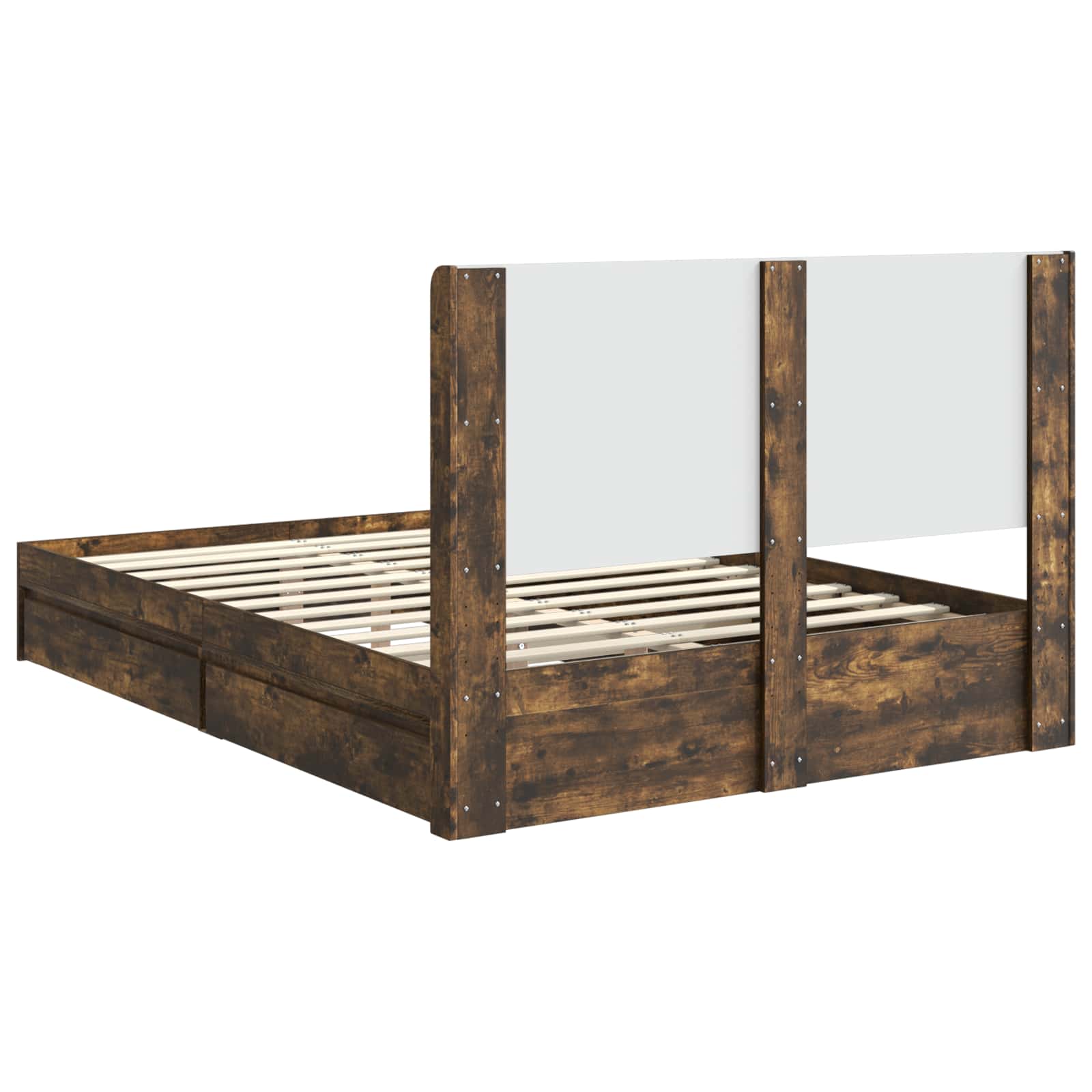 Bedframe met opbergruimte en hoofdbord Gerookt eiken – afbeelding 8