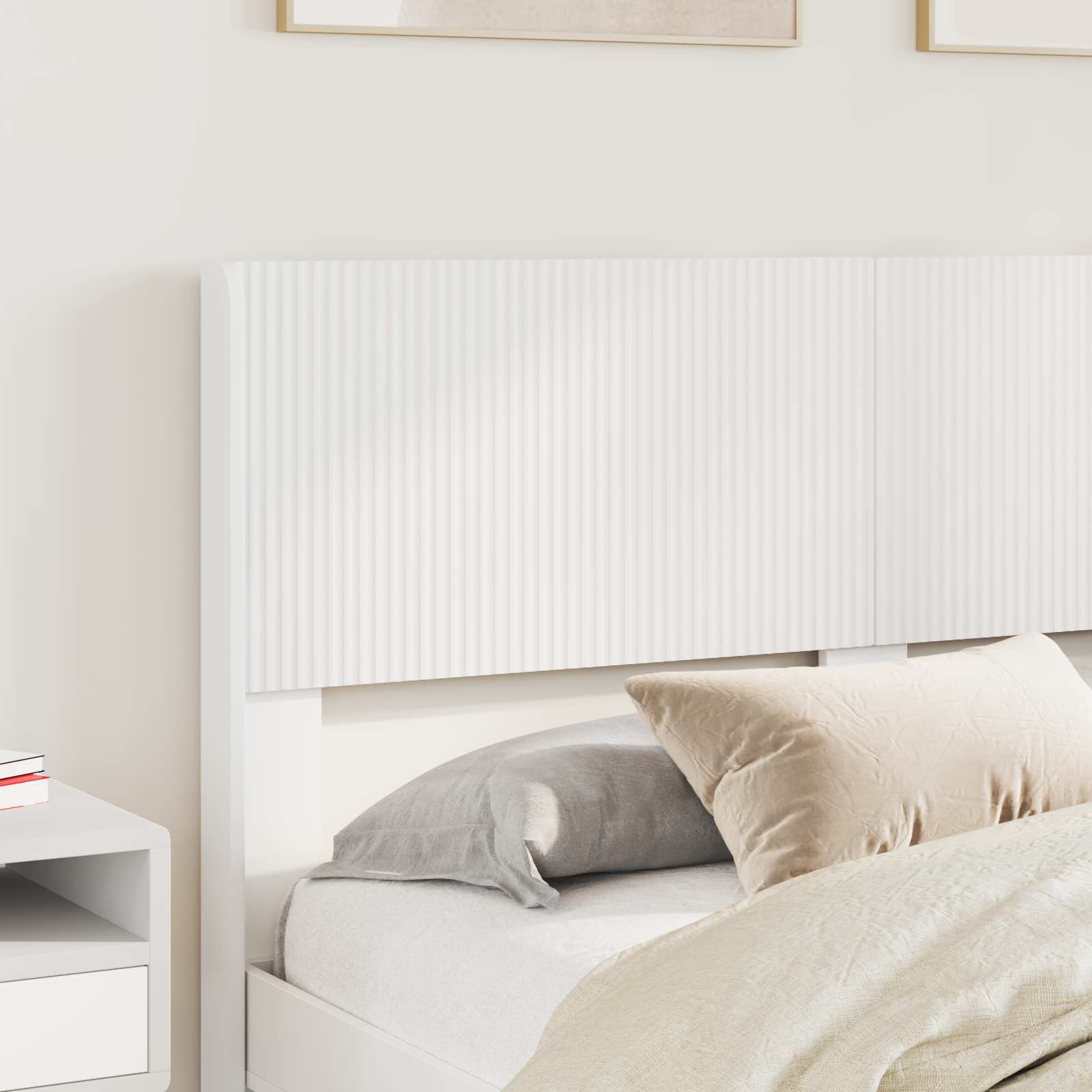 Bedframe met opbergruimte en hoofdbord Wit 150 x 200 cm – afbeelding 3