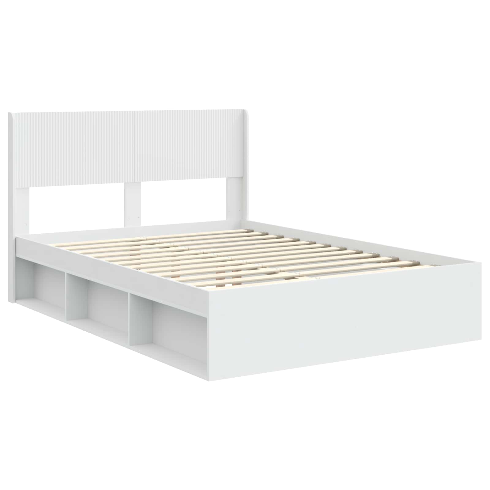 Bedframe met opbergruimte en hoofdbord Wit 150 x 200 cm – afbeelding 4